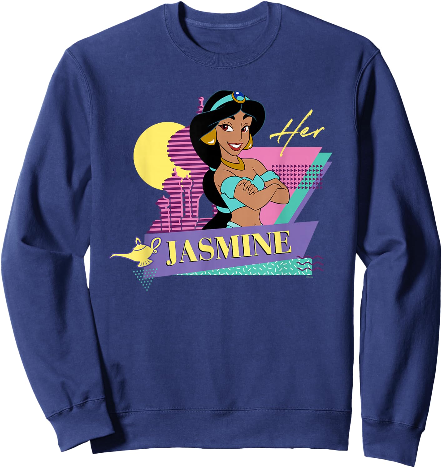 Disney Aladdin Retro ’90s Couples Matching Her Jasmine Sweatshirt - Sweatshirt | Navy
