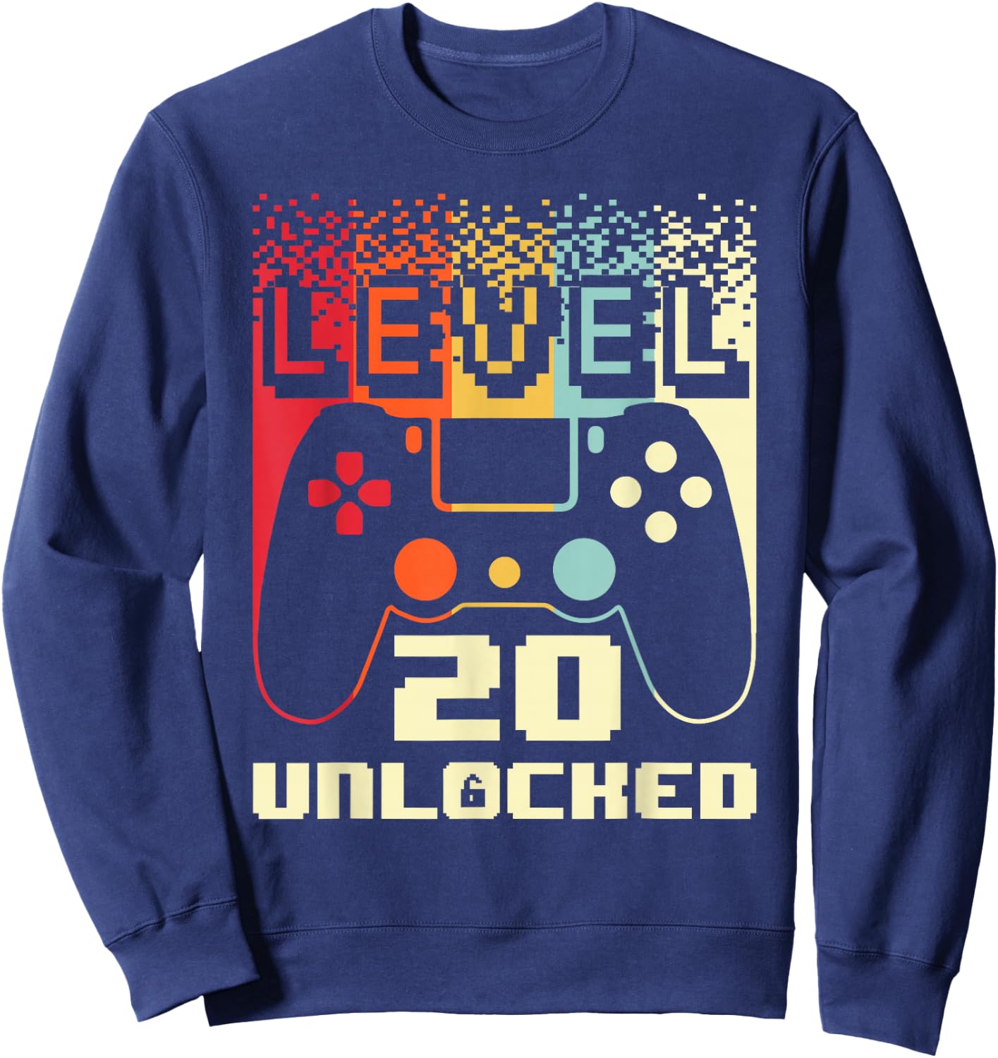 20th Birthday Level 20 Unlocked Gamer 20 Year Old Sweatshirt - Sweatshirt | Navy