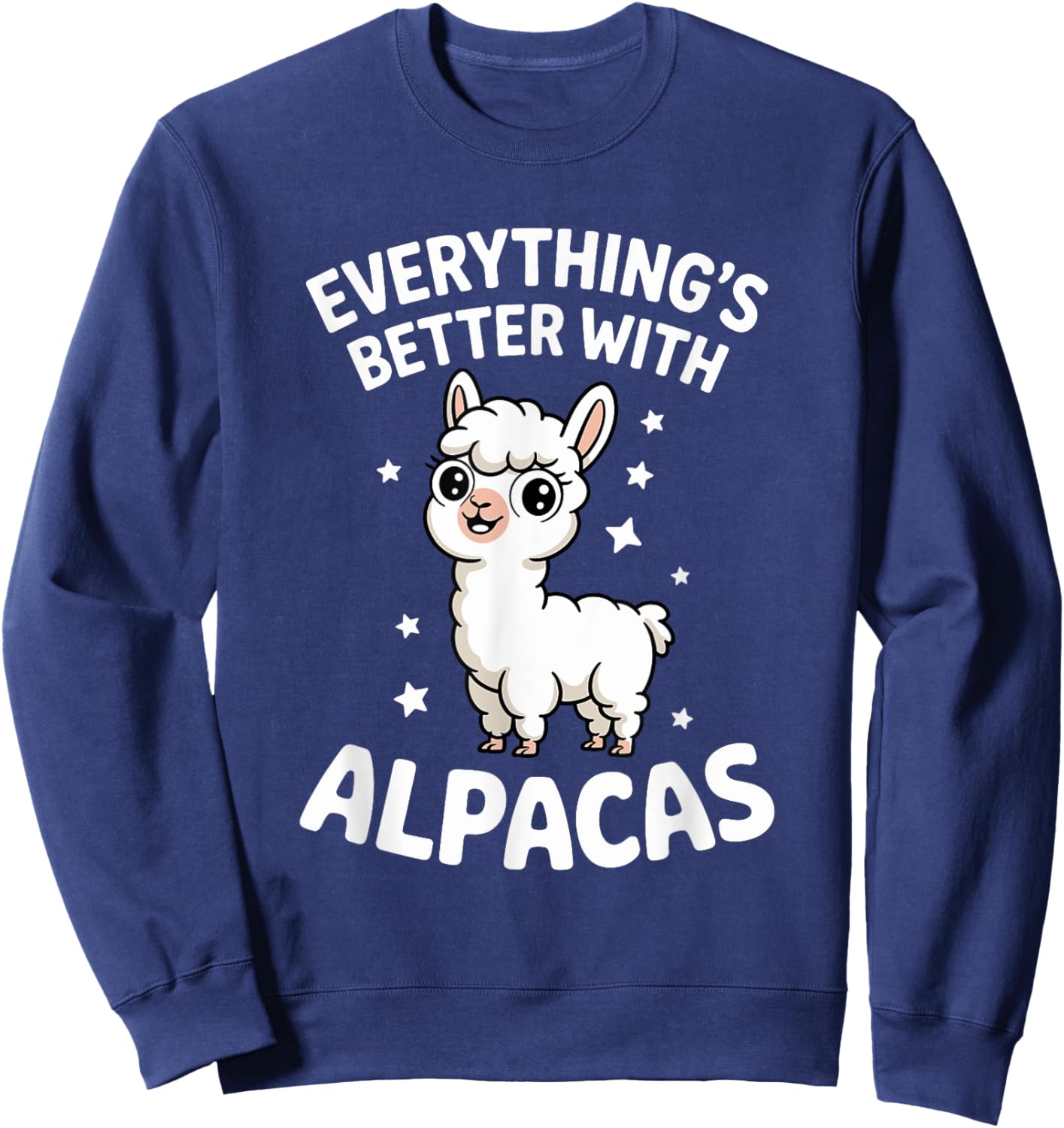 Cute Alpaca Lover Adults or Kids Alpacas Sweatshirt - Sweatshirt | Navy