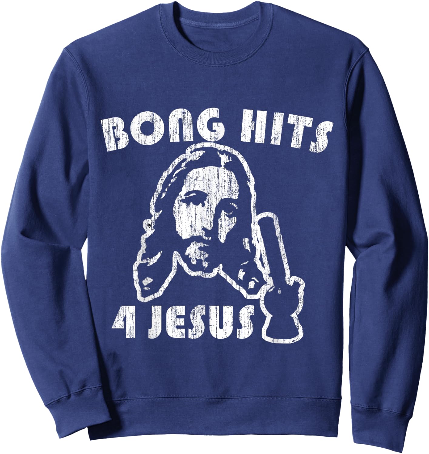 Flippin Sweet Gear Bong Hits 4 Jesus Adult Black Small Sweatshirt - Sweatshirt | Navy