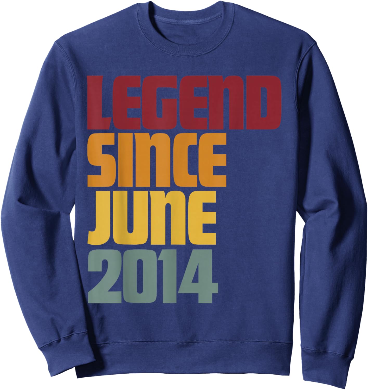 Legend Since June 2014 12th Birthday - Vintage Sweatshirt - Sweatshirt | Navy