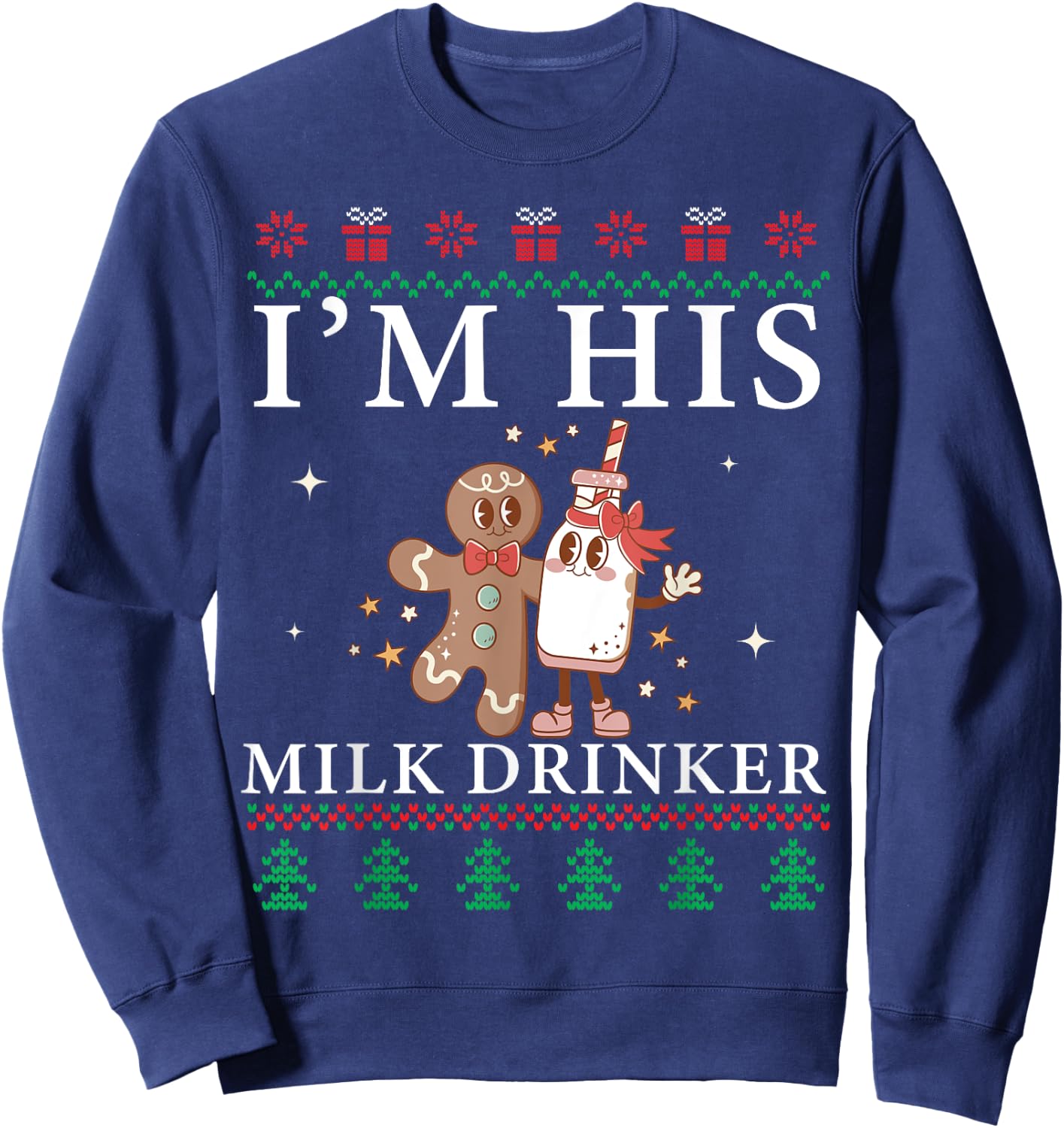 Christmas Matching I'm Her Cookie Eater I'm His Milk Drinker Sweatshirt - Sweatshirt | Navy