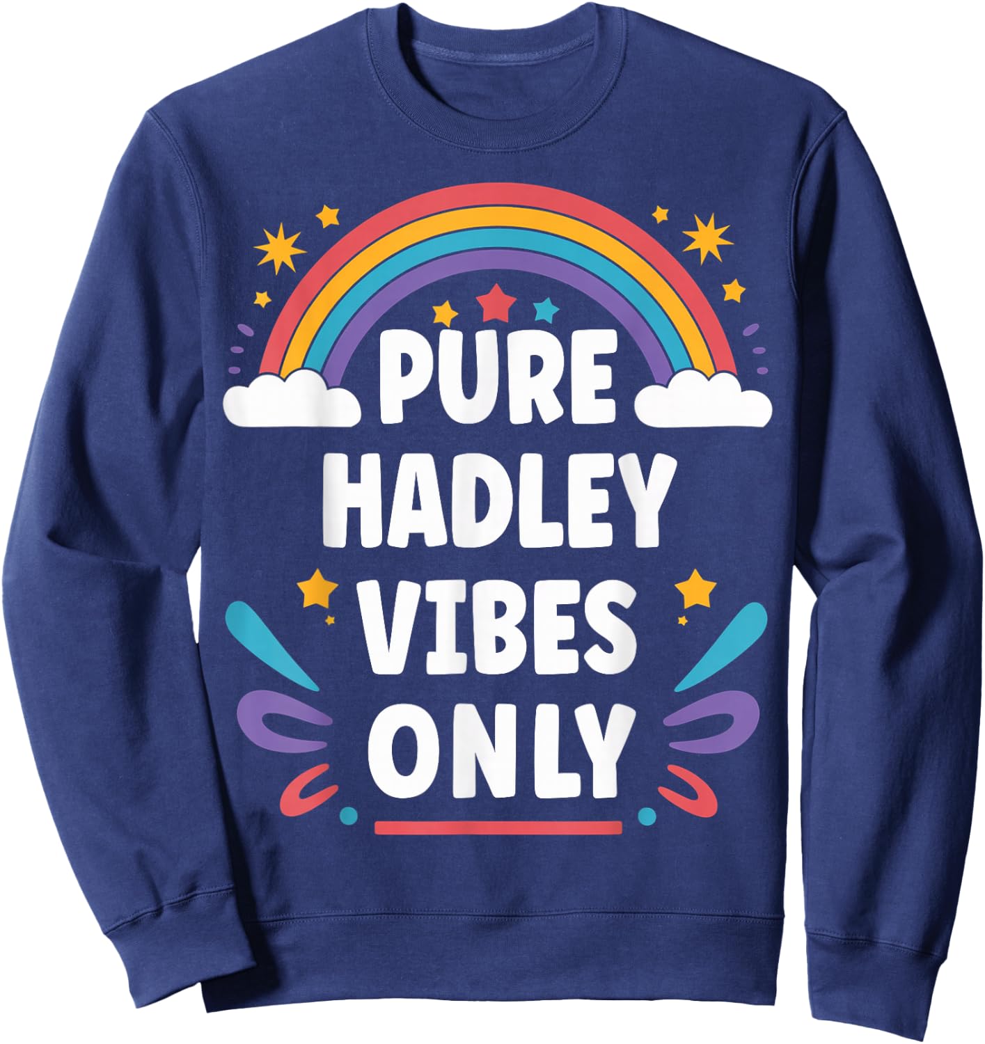 HADLEY Vibes Only Cute Retro Girls HADLEY Name Sweatshirt - Sweatshirt | Navy