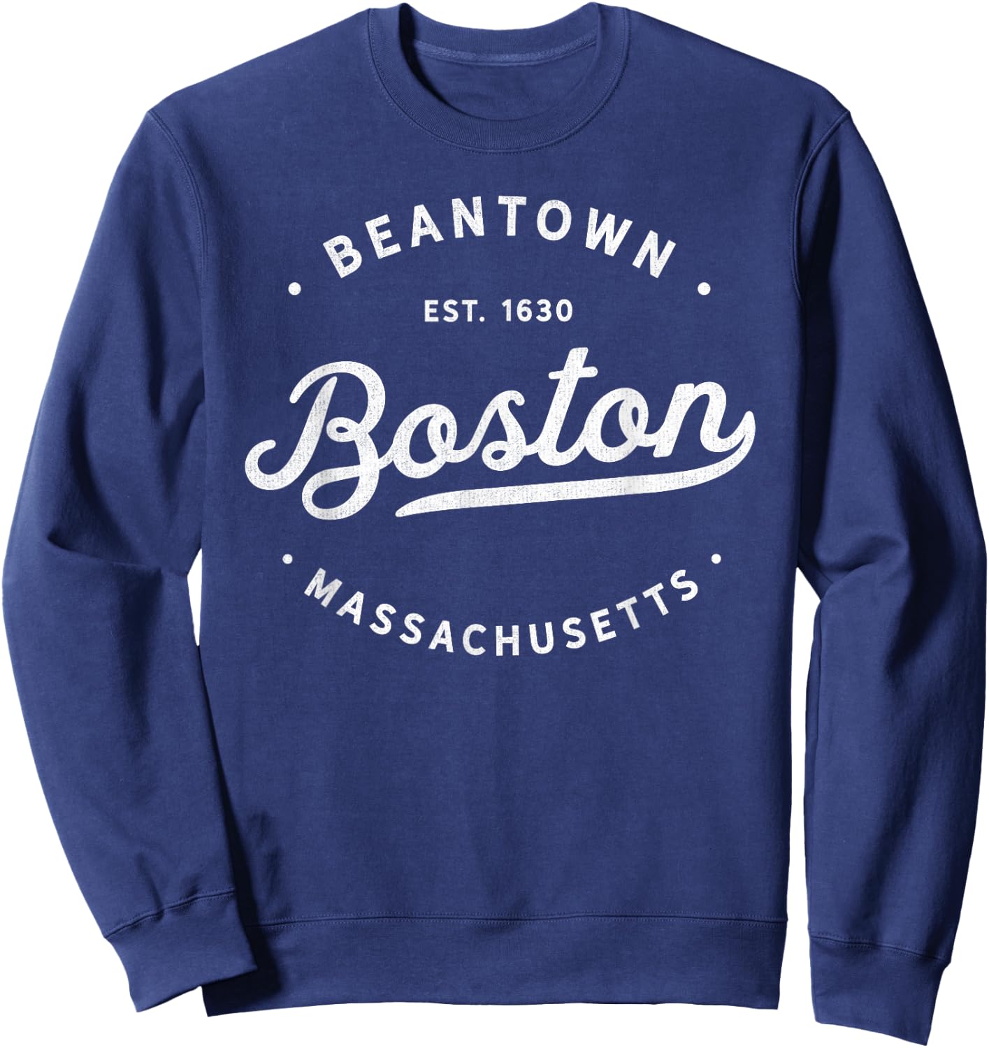 Classic Retro Vintage Boston Massachusetts Beantown USA Sweatshirt - Sweatshirt | Navy
