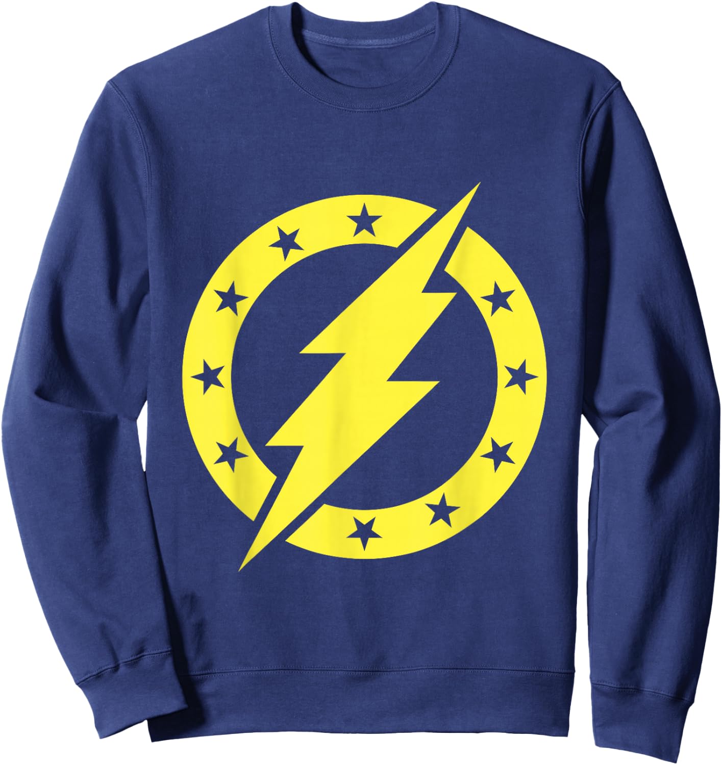ThunderBolt and Lightning Circle Stars Logo Band Shirt Sweatshirt - Sweatshirt | Navy