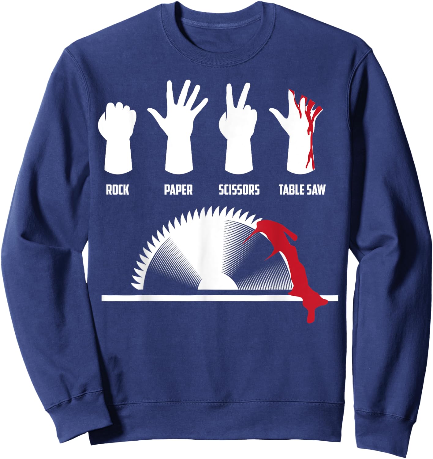 Cool Rock Paper Scissors Table Saw Gift Carpenters Sweatshirt - Sweatshirt | Navy