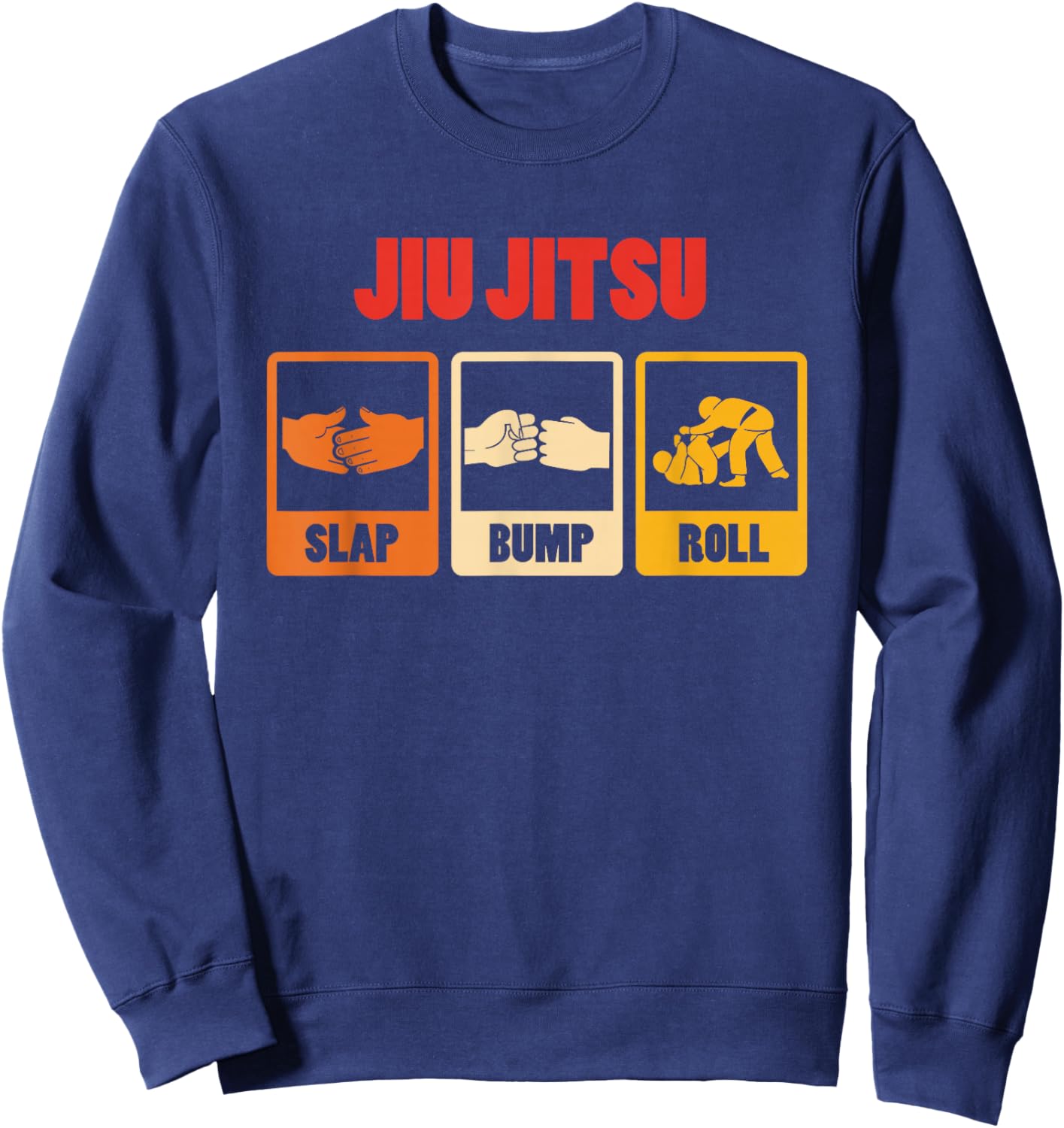 Jiu Jitsu Slap Bump Roll Retro Vintage Sweatshirt - Sweatshirt | Navy