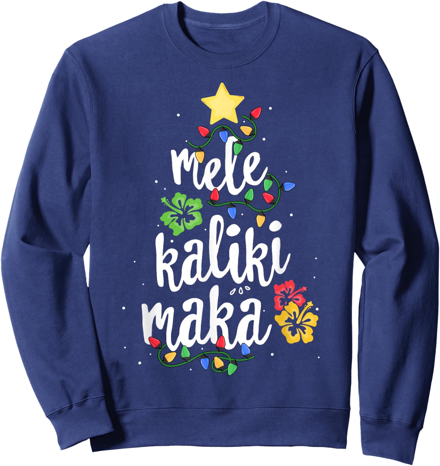 Mele Kalikimaka Shirt Hawaiian Hawaii Christmas Sweatshirt - Sweatshirt | Navy
