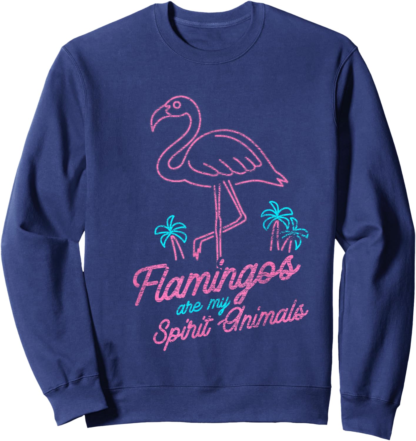 Flamingos Are My Spirit Animals Flamingo Sweatshirt - Sweatshirt | Navy