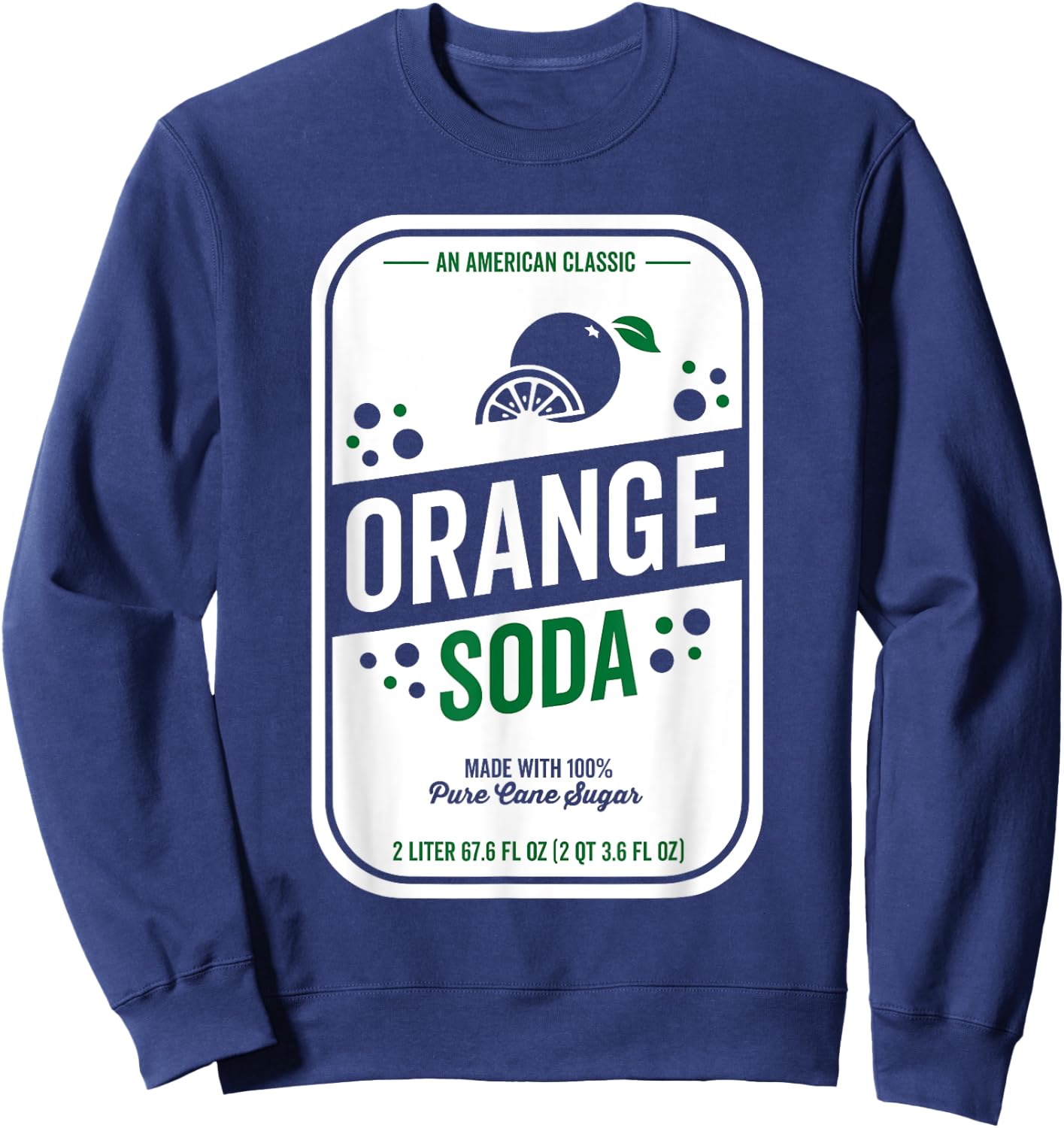 Soda Group Halloween Costume Orange Soda Sweatshirt - Sweatshirt | Navy