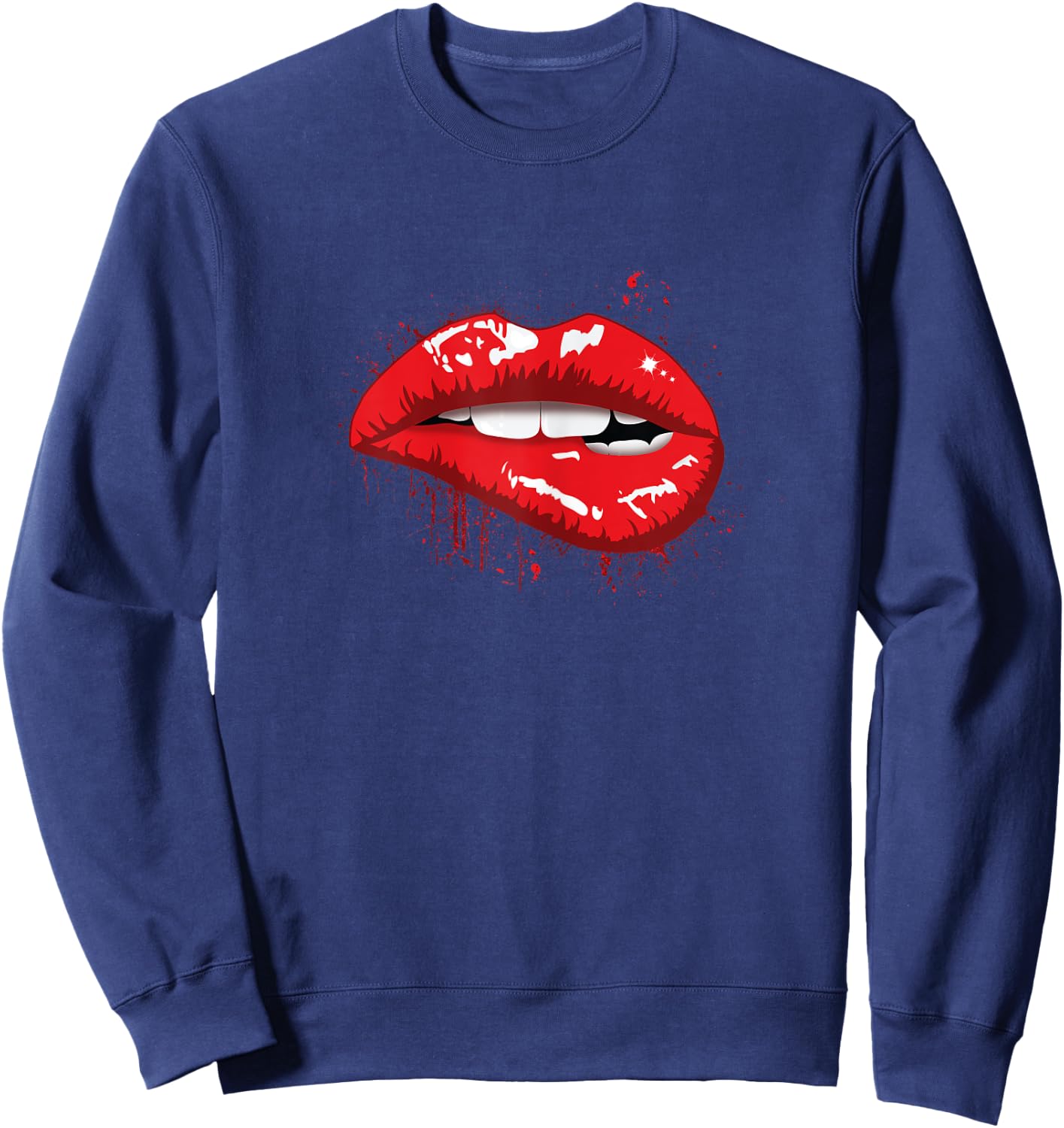 Red Lips Kiss Girl t Shirt Birthday Christmas Gift Sweatshirt - Sweatshirt | Navy