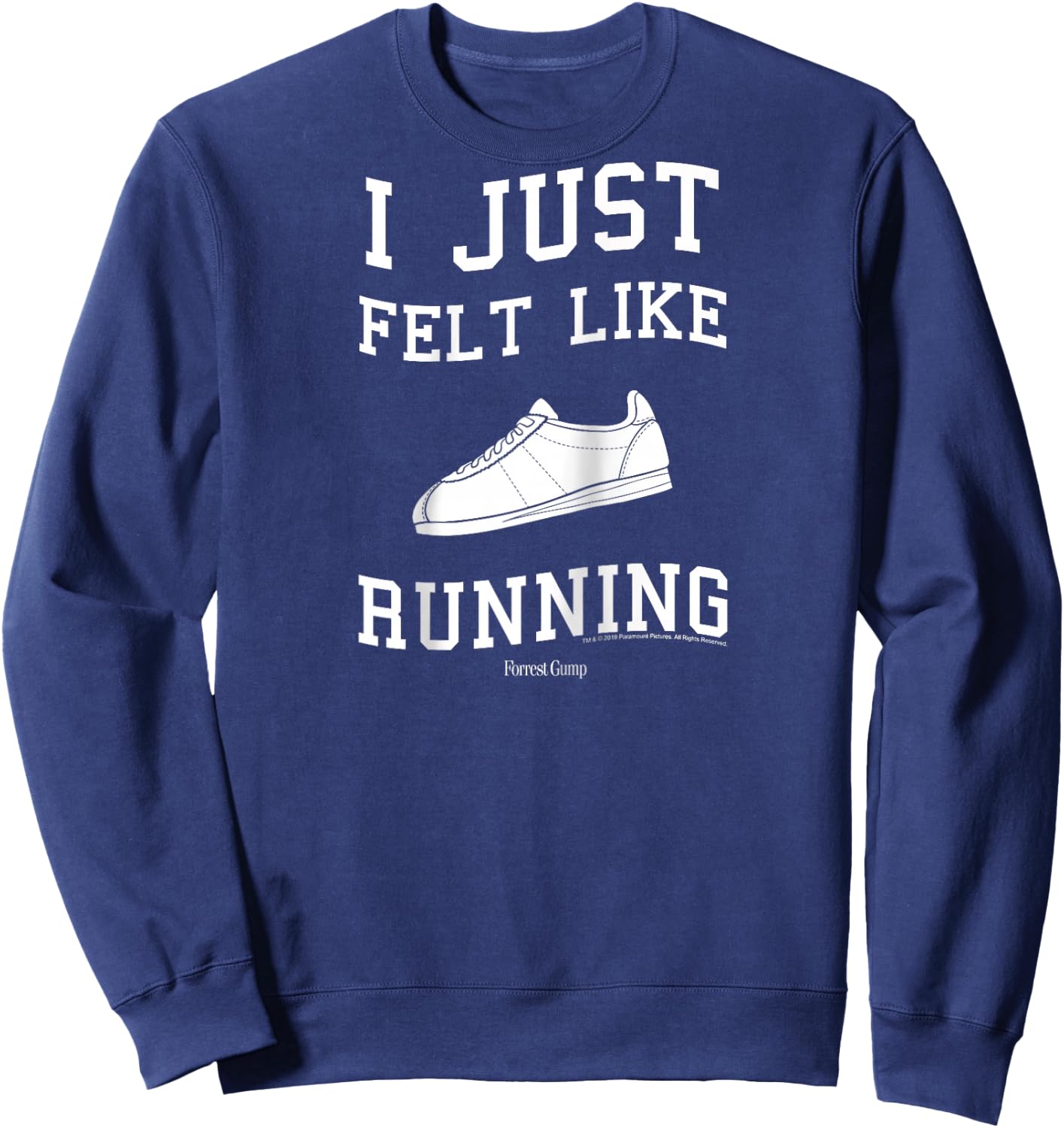 Forrest Gump I Just Felt Like Running Quote Raglan Baseball Sweatshirt - Sweatshirt | Navy