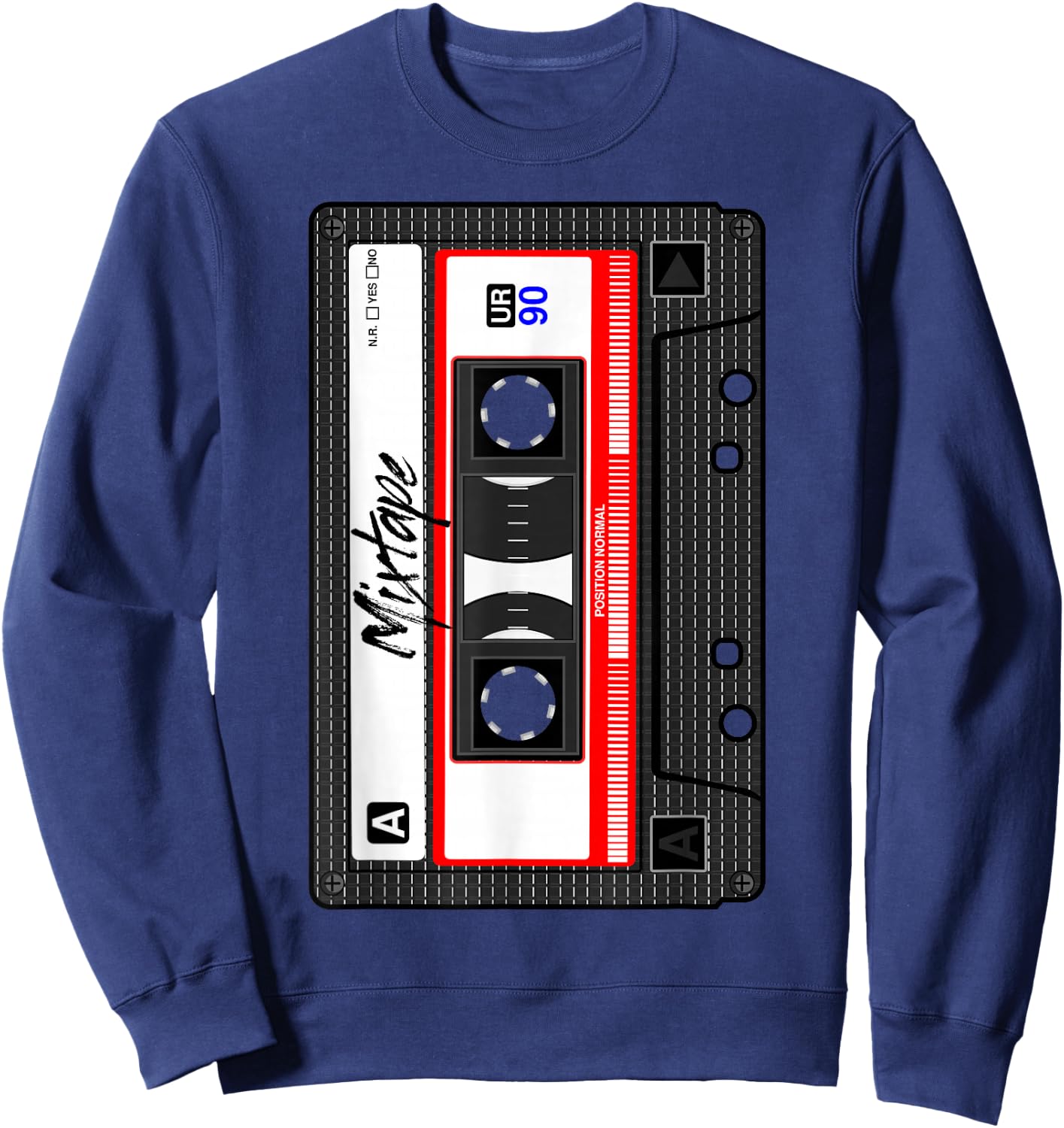 Cassette Tape Music Mix Audio 90s Party 80s Outfit Cassette Sweatshirt - Sweatshirt | Navy