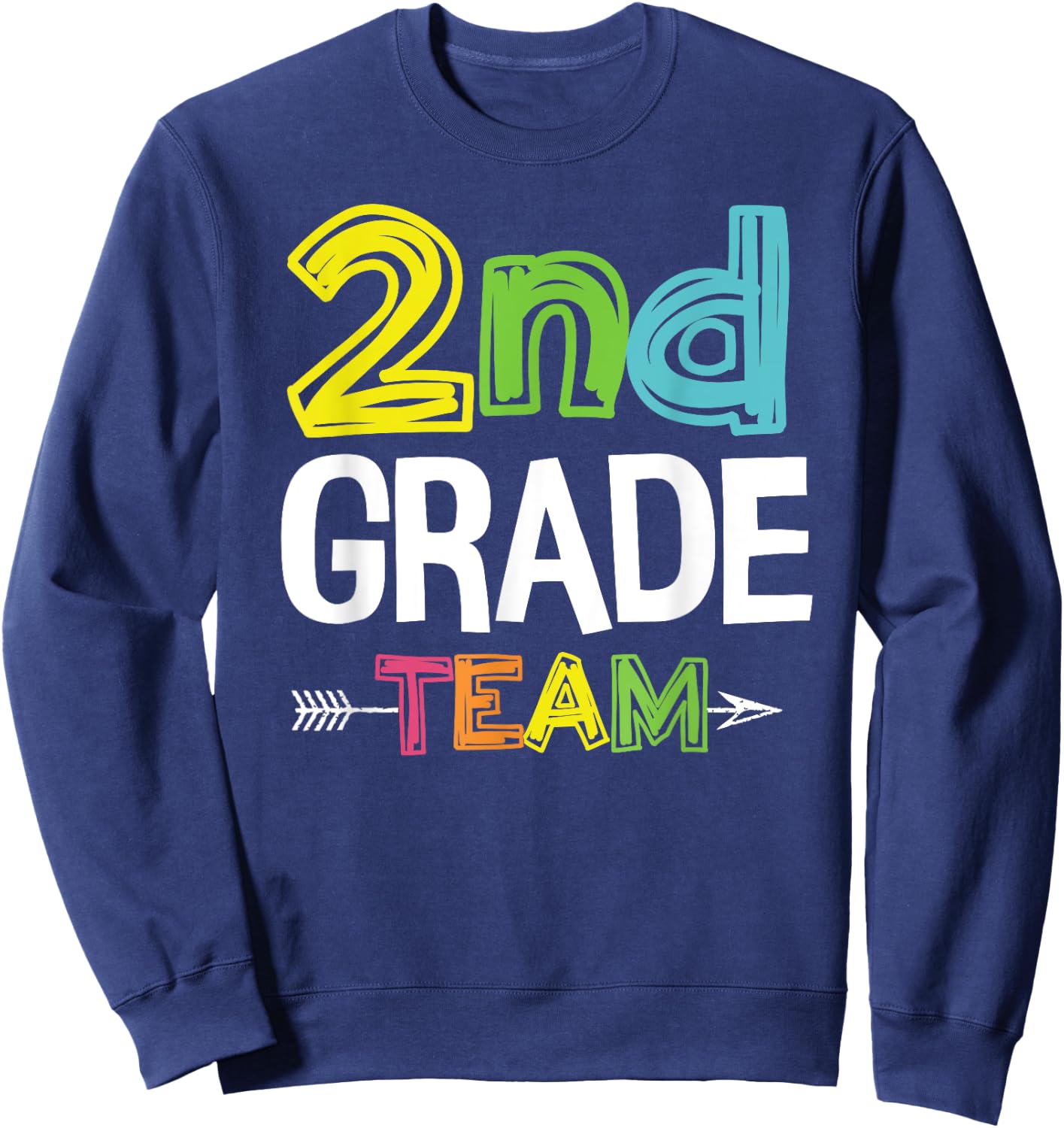 2nd Grade Team 2nd Grade Squad Teacher Gifts Women Girls Kids Sweatshirt - Sweatshirt | Navy