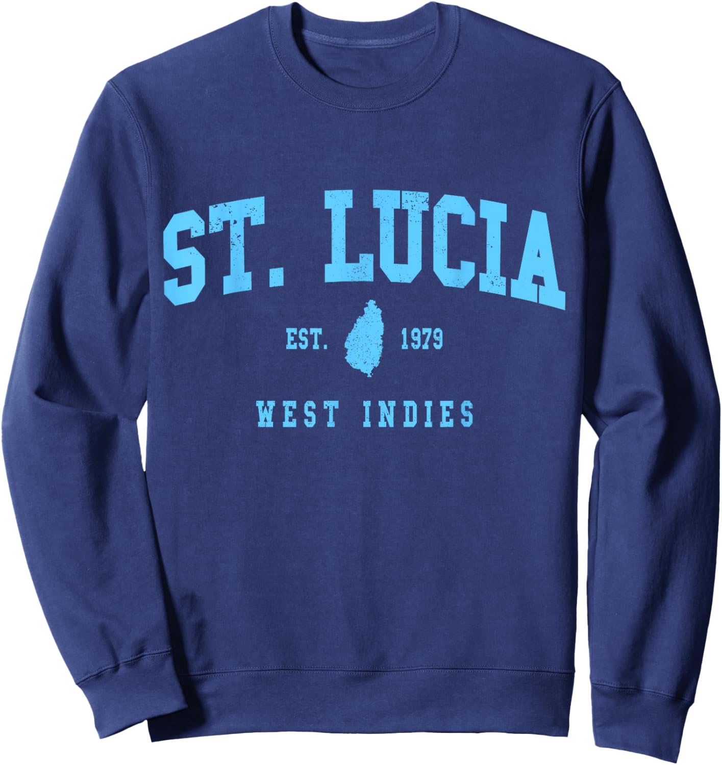St. Lucia West Indies Pride Souvenir Vintage Sweatshirt - Sweatshirt | Navy