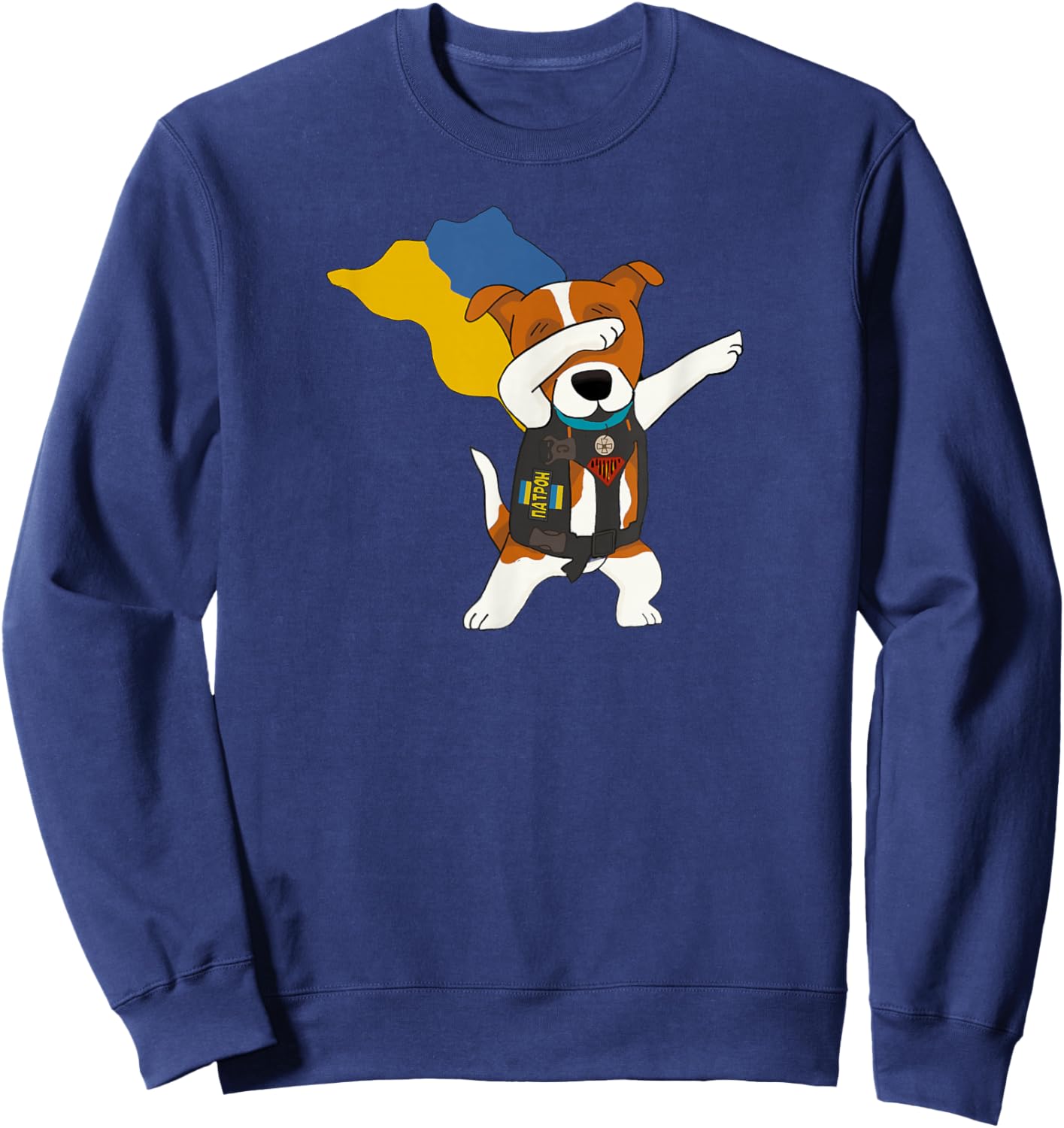 Dog Patron | Ukrainian Dog | Jack Russell Terrier | Ukraine Sweatshirt - Sweatshirt | Navy