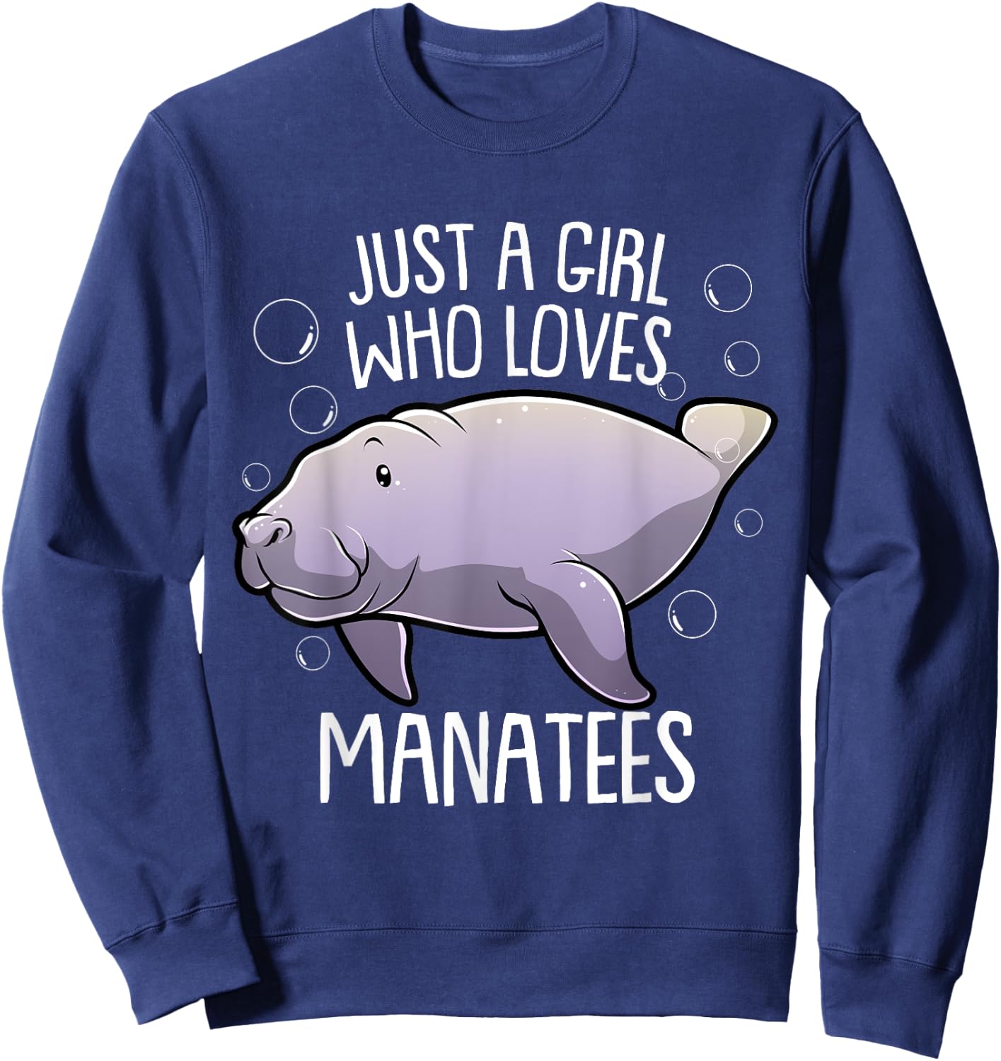 Manatee Design For Girls Women Kids Sea Cow Manatee Lovers Sweatshirt - Sweatshirt | Navy