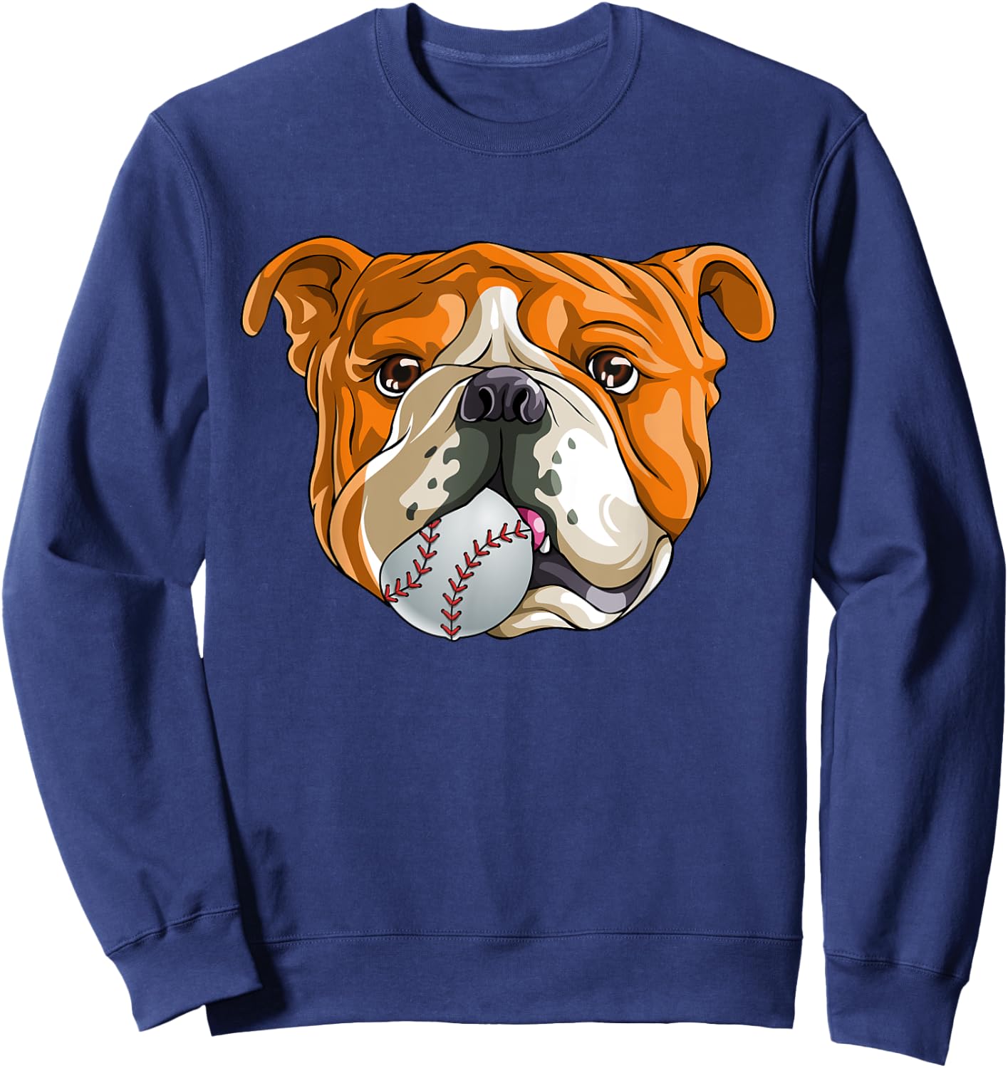 English Bulldog Baseball T Shirt Dog Funny Cute Lover Sweatshirt - Sweatshirt | Navy