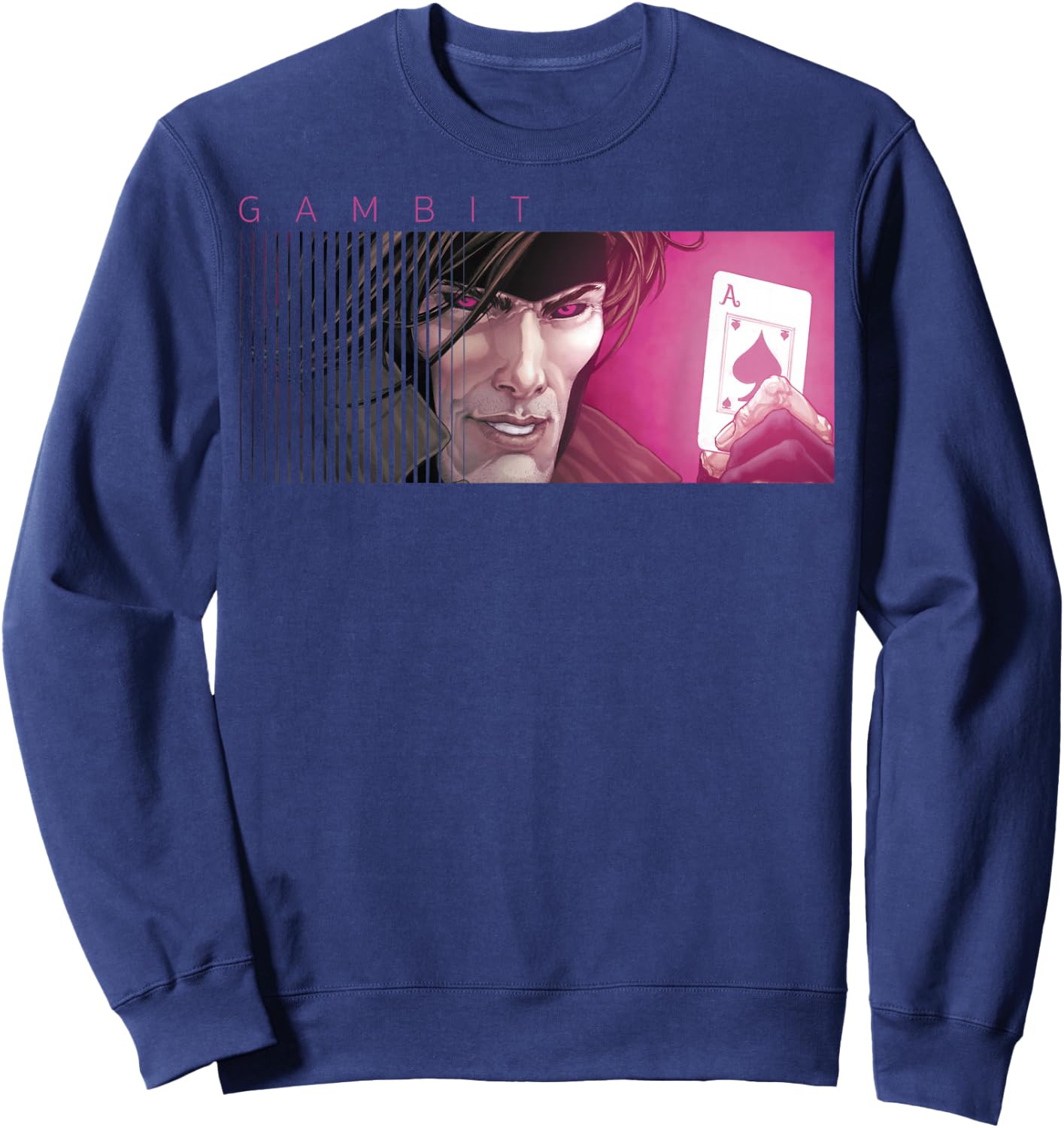 Marvel X-Men Gambit Ace of Spades Graphic Sweatshirt - Sweatshirt | Navy
