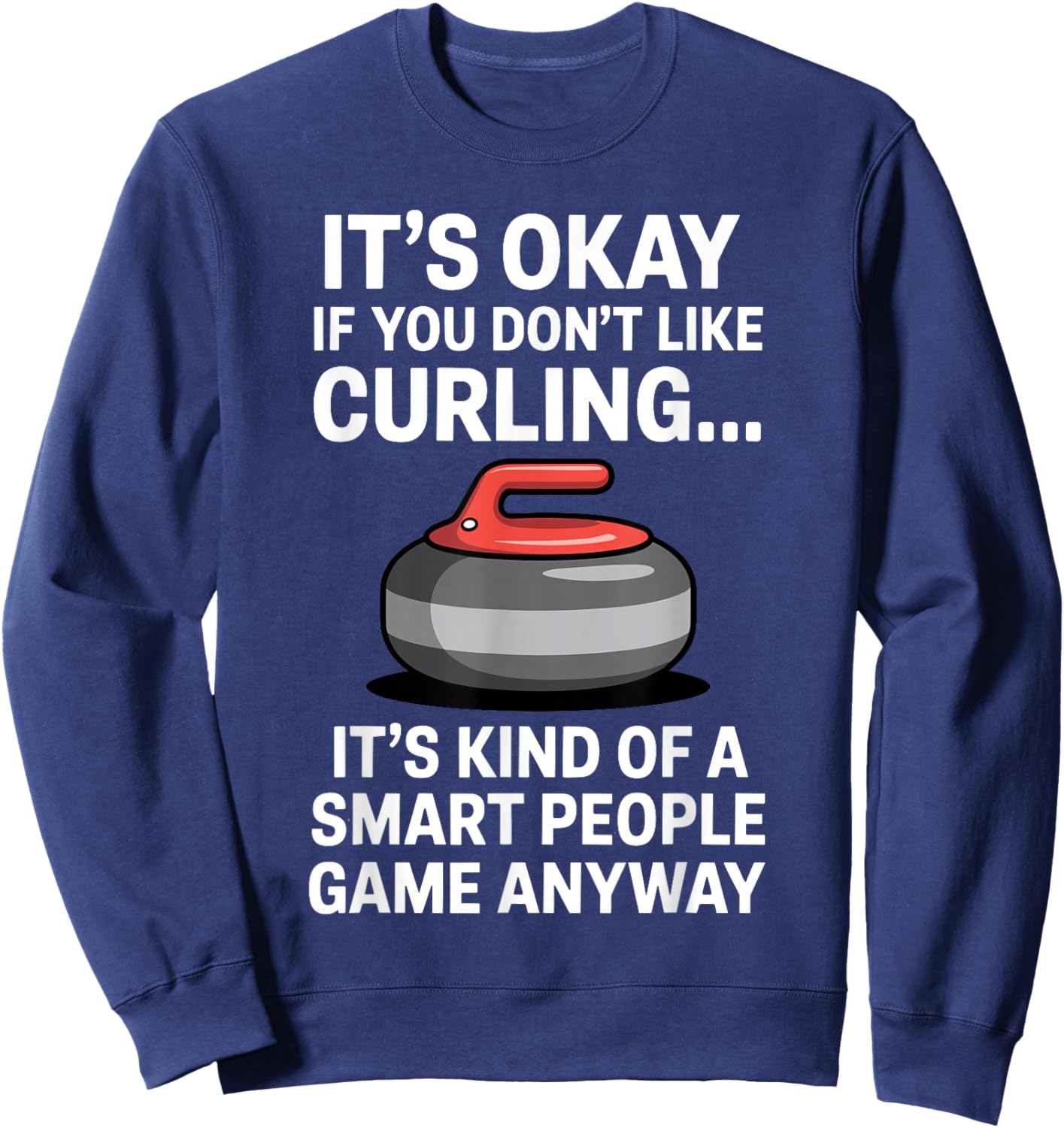 Cool Curling Art Women Stone Ice Curling Sport Lover Sweatshirt - Sweatshirt | Navy