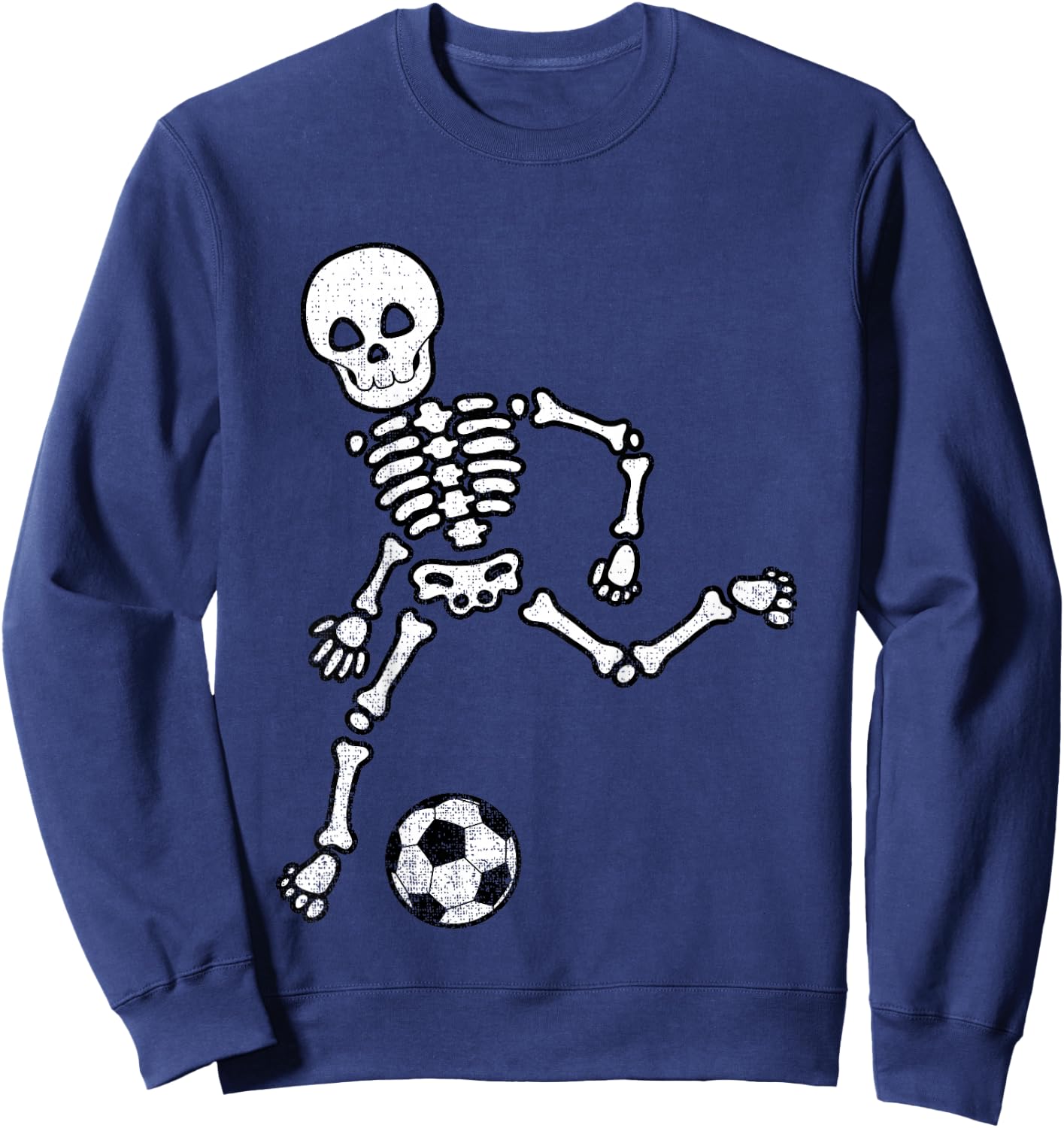 Kids Skeleton Soccer Shirt Halloween Sport Player Costume Sweatshirt - Sweatshirt | Navy