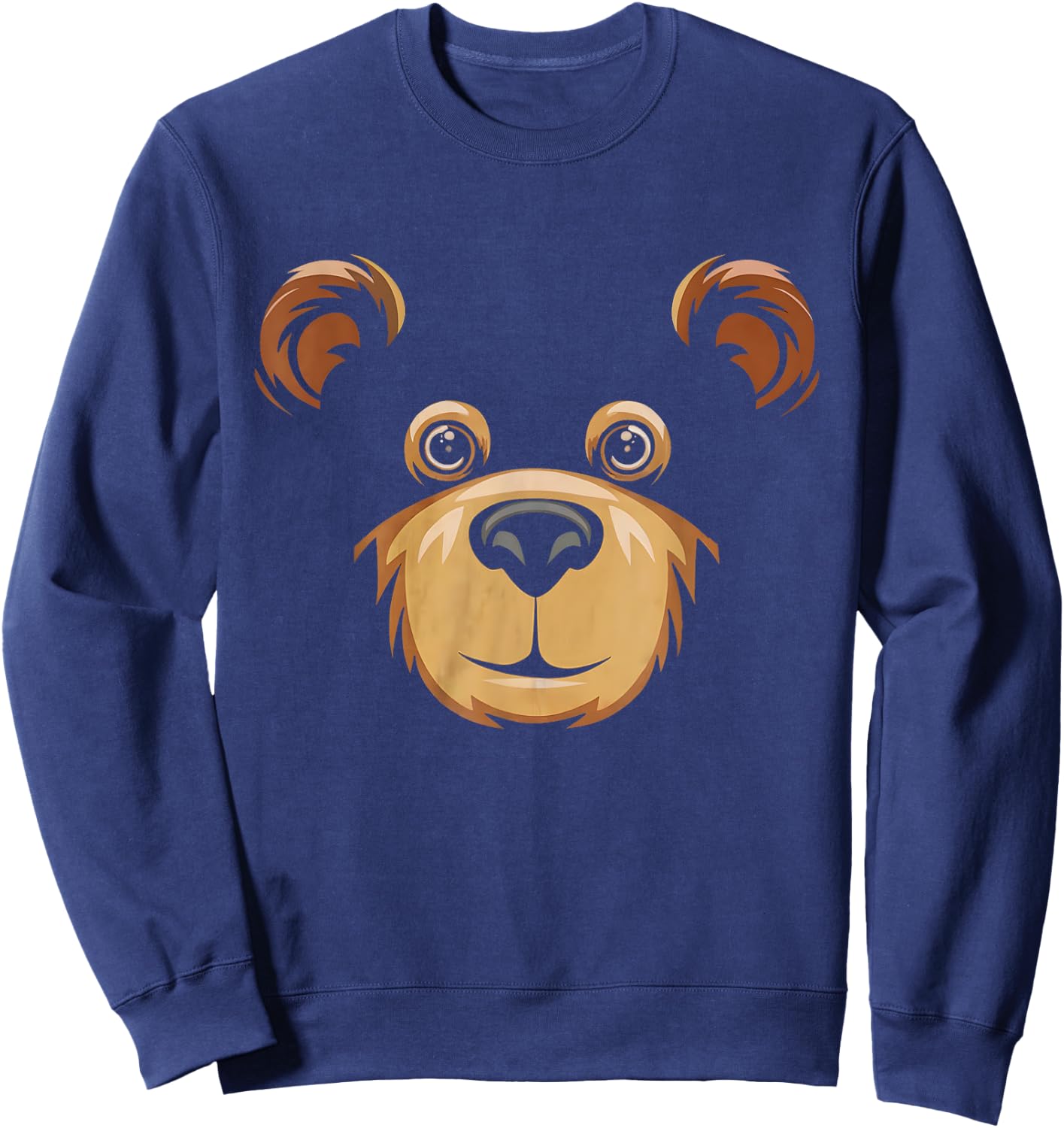 Bear Face Halloween Costume Brown Bear Animal Kids Sweatshirt - Sweatshirt | Navy