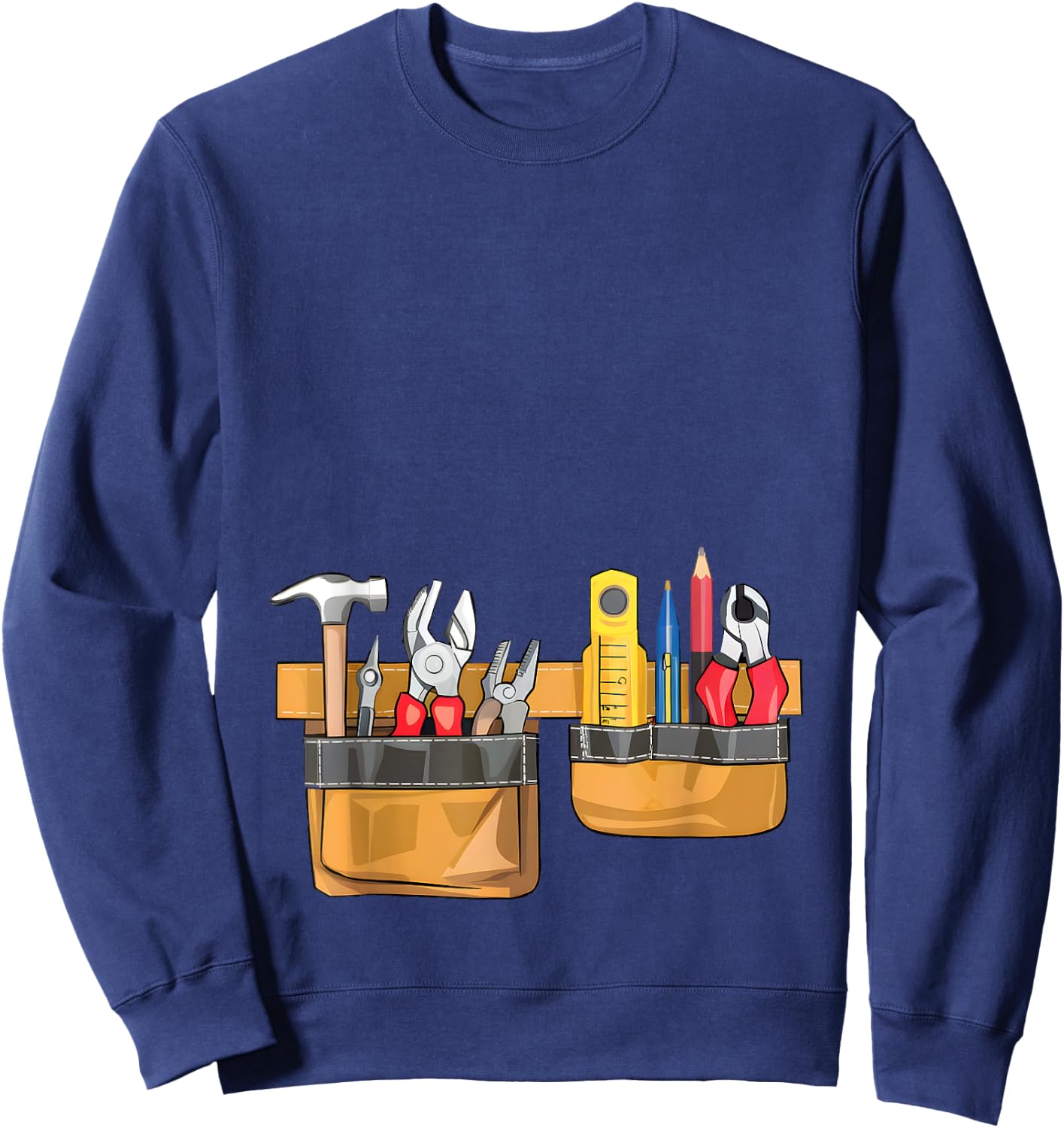 Workman Tool Belt Easy Builder Construction Costume Cosplay Sweatshirt - Sweatshirt | Navy