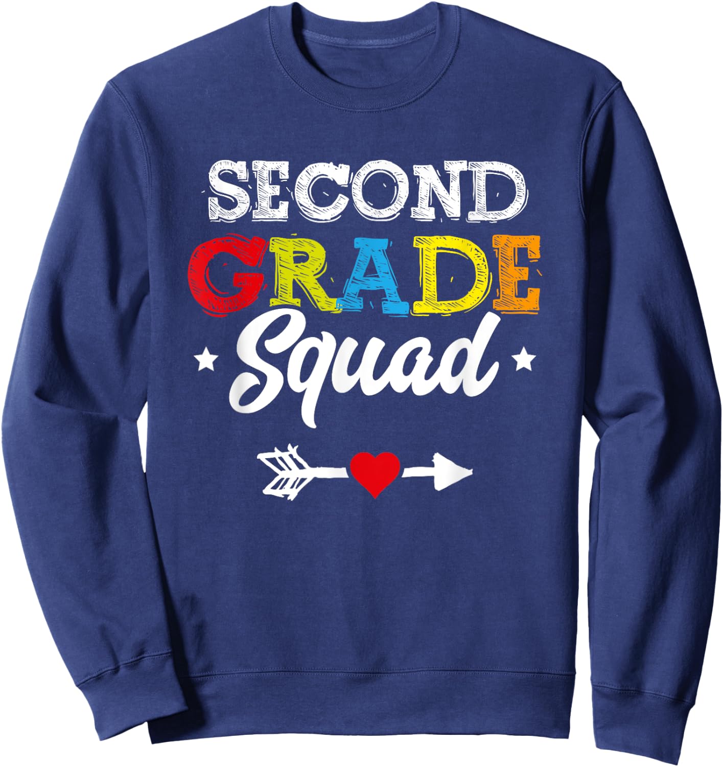 Second Grade Squad Shirt Teacher Student Kids Back To School Sweatshirt - Sweatshirt | Navy