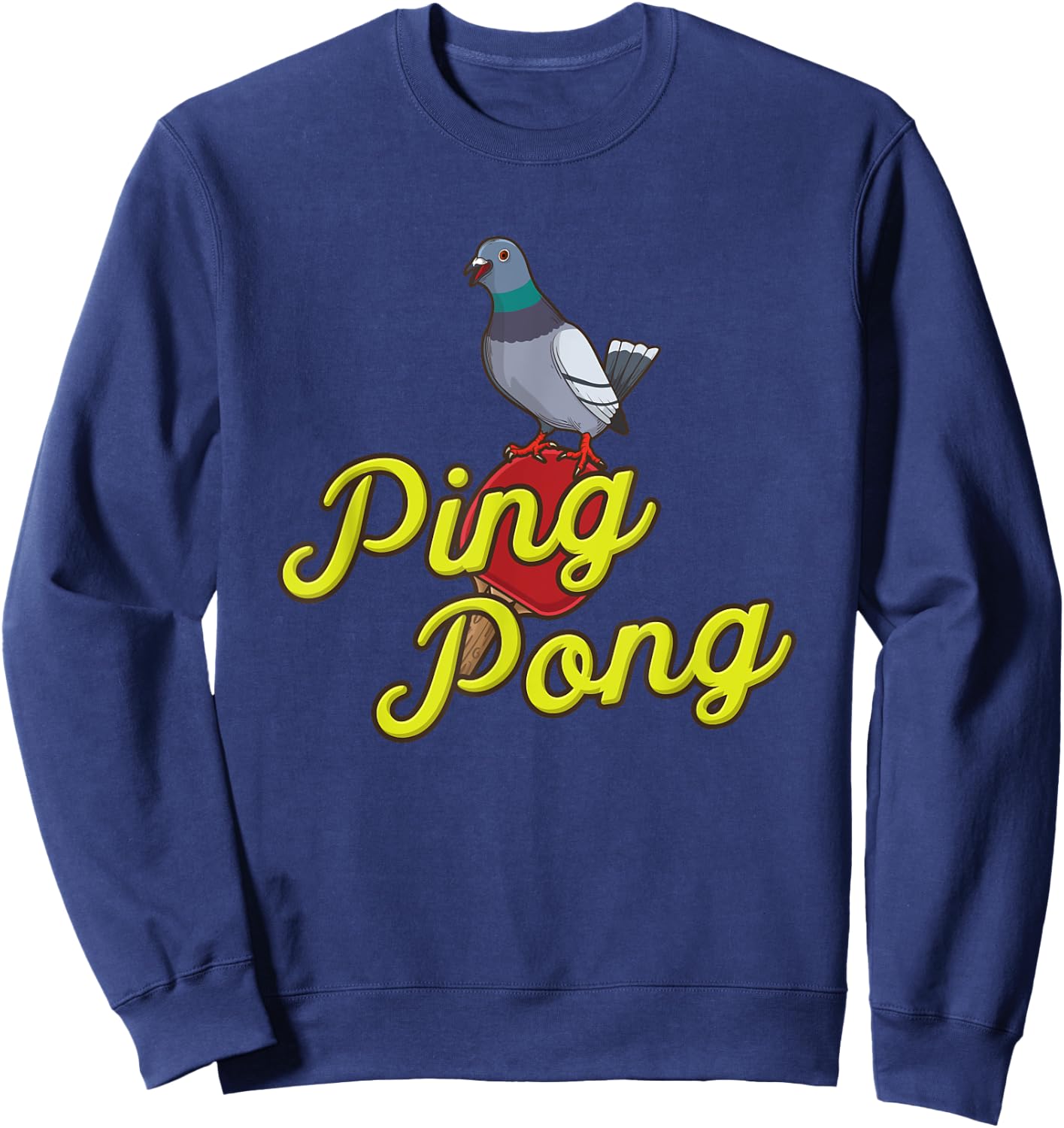 Pigeon & Ping Pong Gift -Adults Black 3XL Table Tennis Pigeon Design Sweatshirt - Sweatshirt | Navy