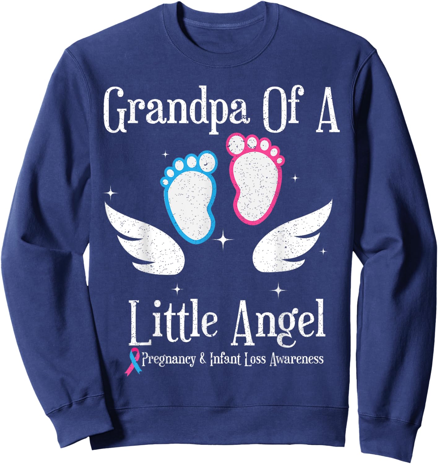 Grandpa Of A Little Angel Pregnancy and Infant Loss Sweatshirt - Sweatshirt | Navy