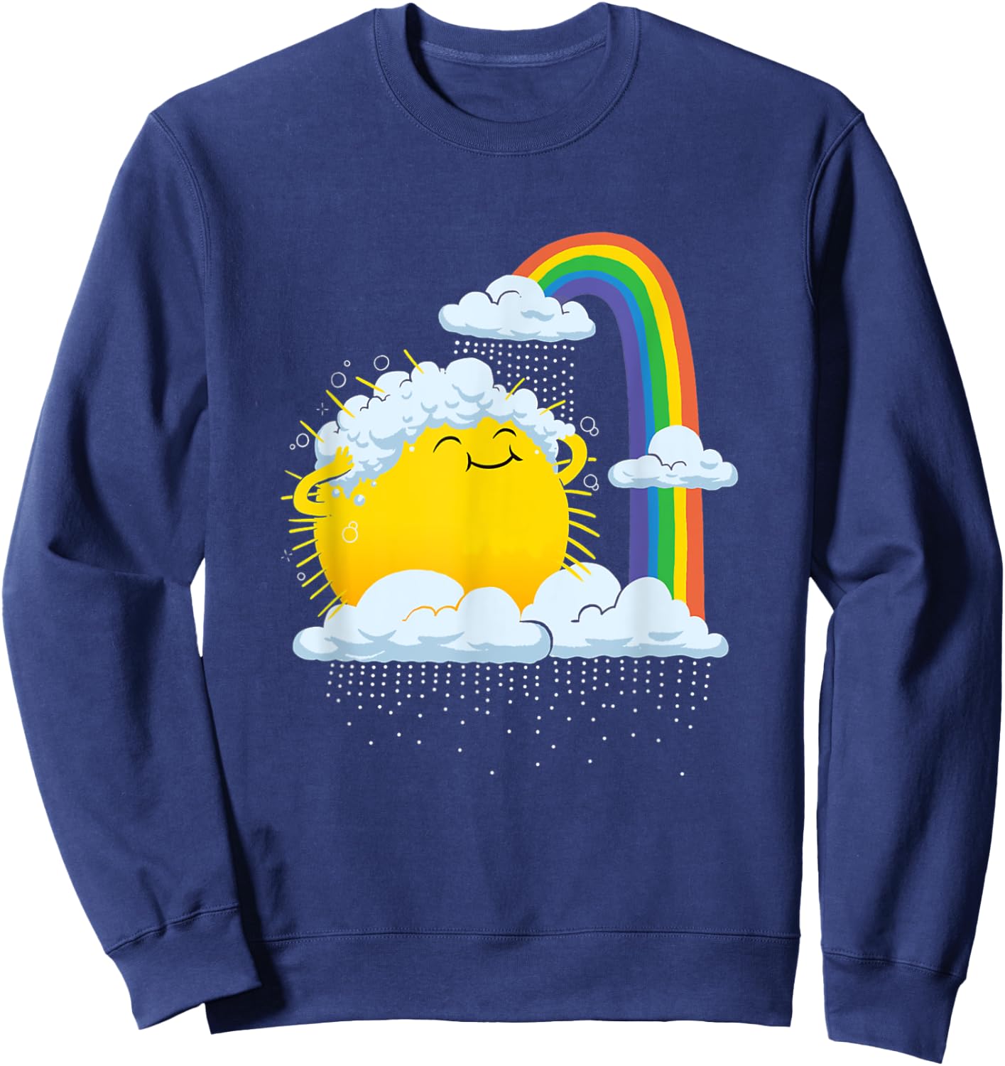 Rainy Day Cute Sun Rainbow Sweatshirt - Sweatshirt | Navy