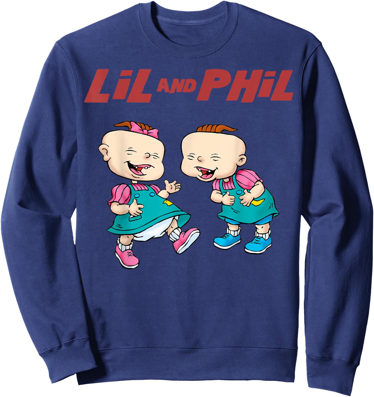 Rugrats Lil And Phil Laughing Poster Sweatshirt - Sweatshirt | Navy