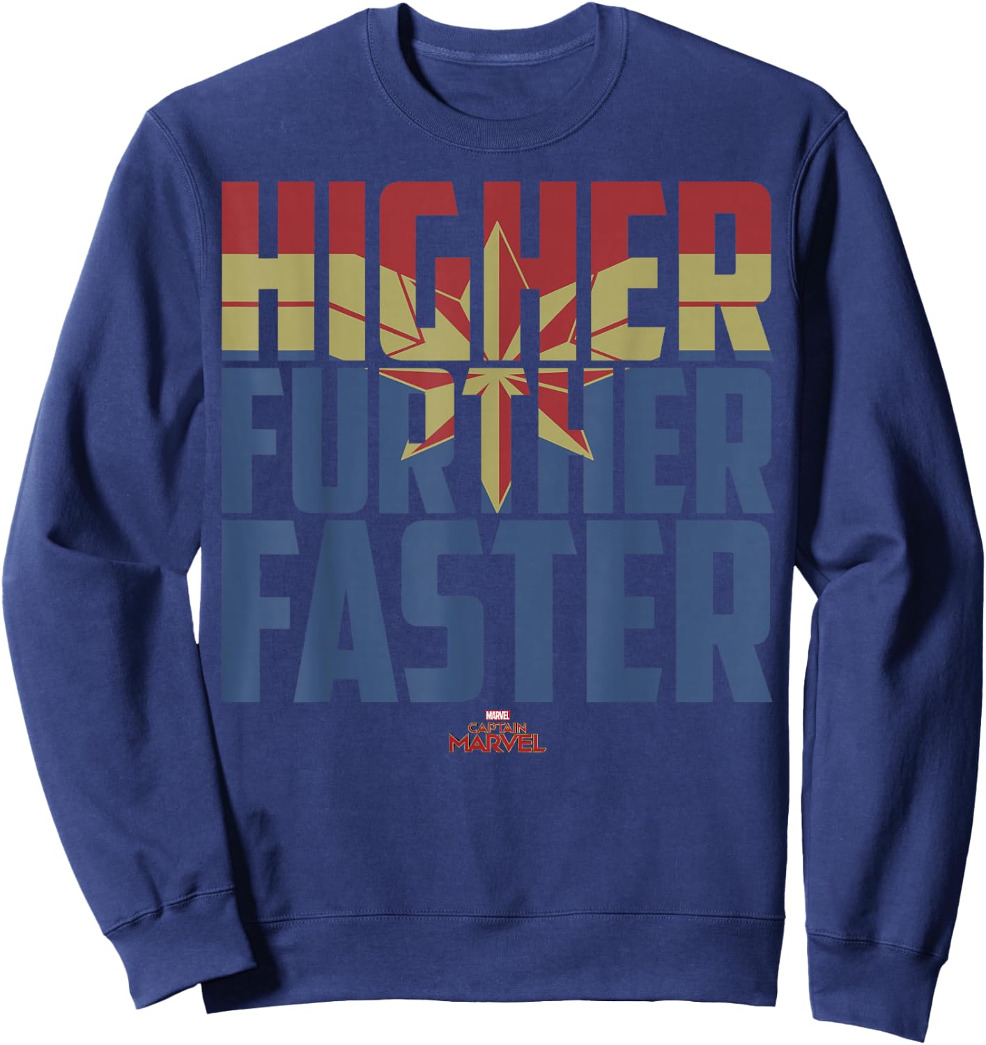 Captain Marvel Movie Higher Further Faster Graphic Sweatshirt - Sweatshirt | Navy