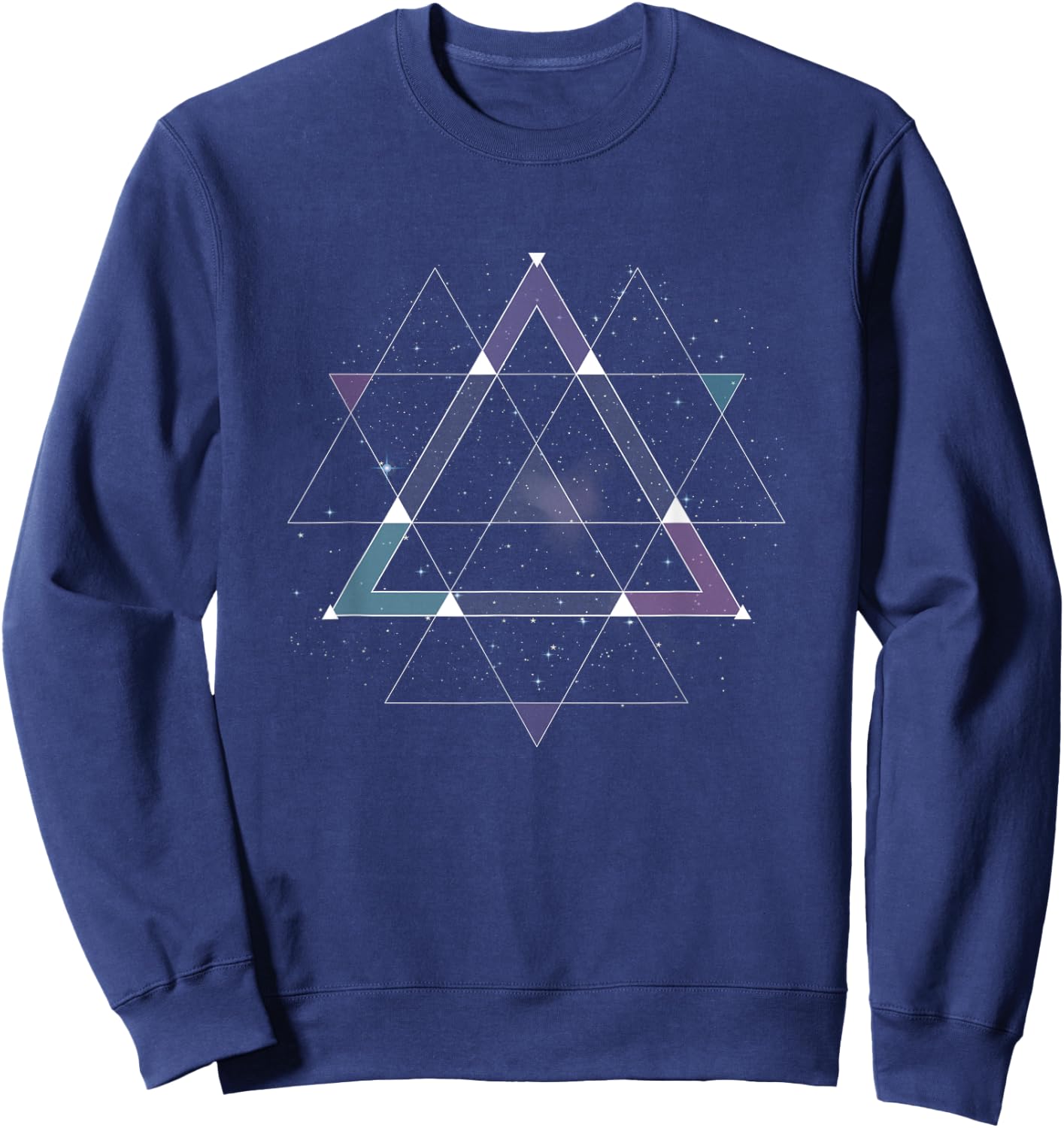 Sacred Geometry Space Psychedelic Spiritual Cosmic Geometric Sweatshirt - Sweatshirt | Navy