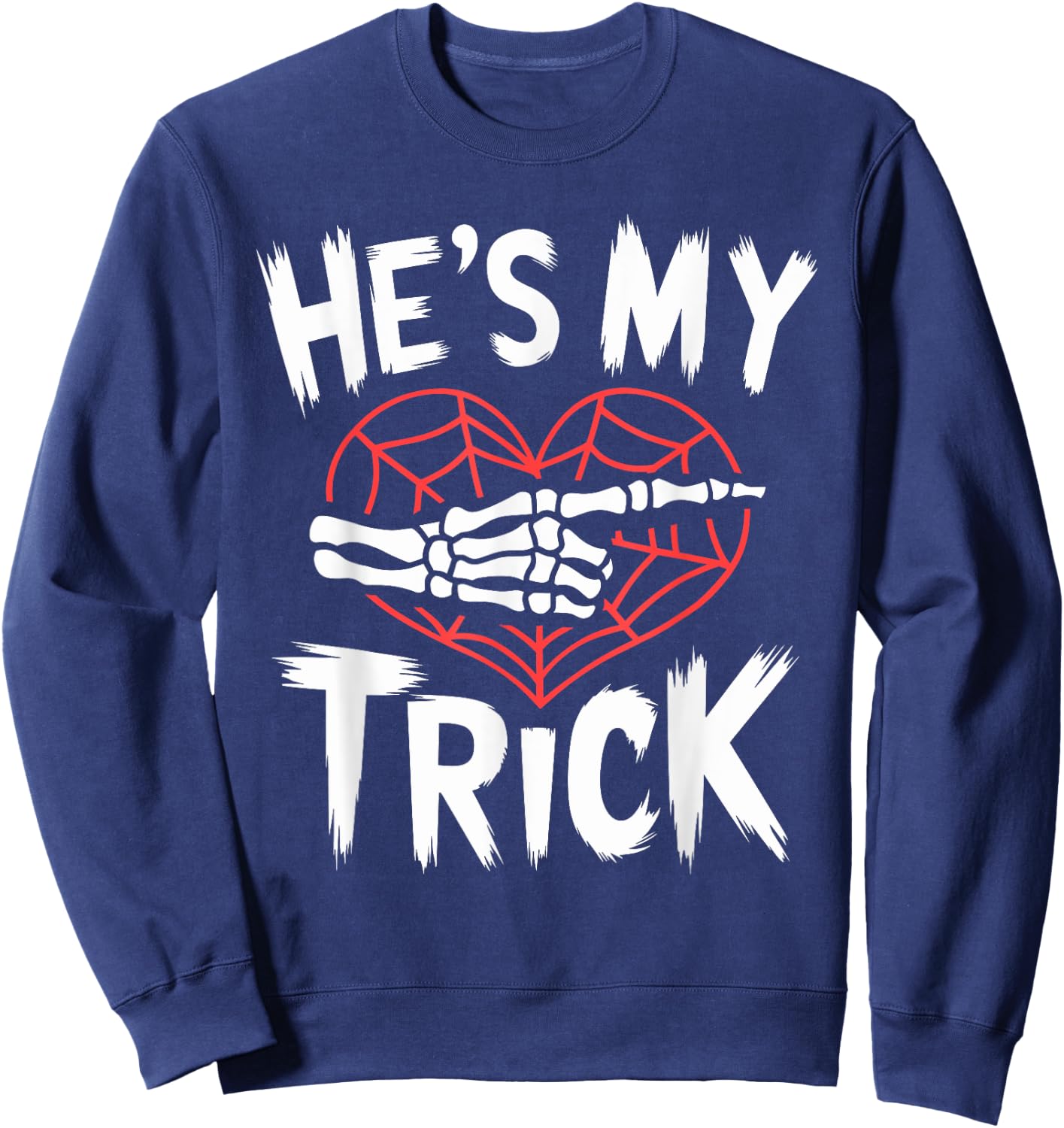 Hes My Treat Funny Halloween Matching Couple Costumes Sweatshirt - Sweatshirt | Navy