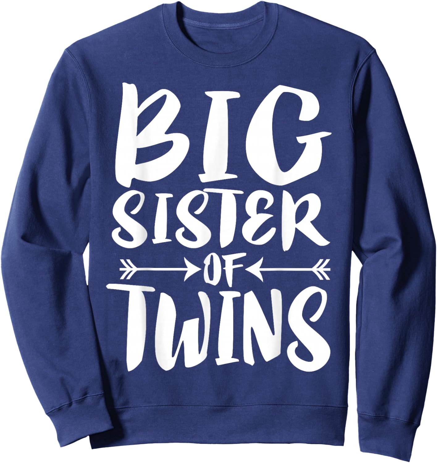 Big Sister Of Twins New Sister Sibling Gift Sweatshirt - Sweatshirt | Navy