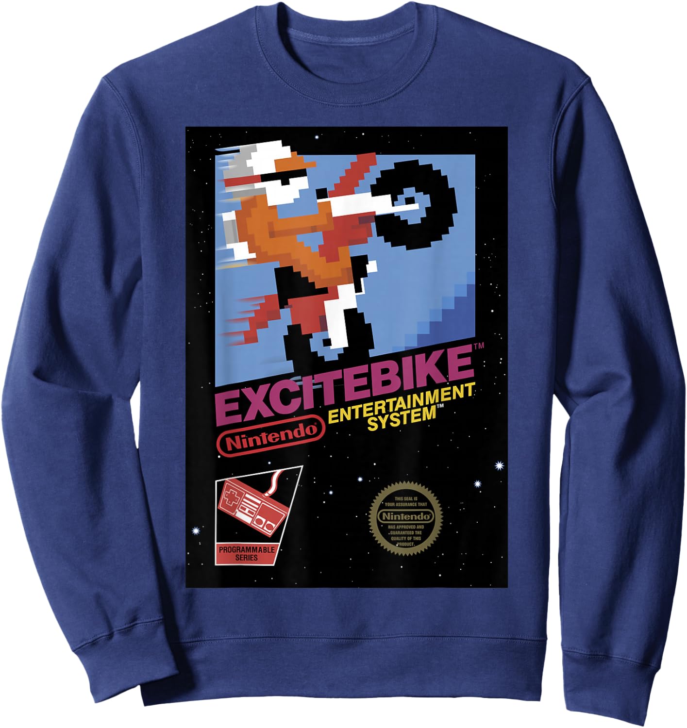 Nintendo NES Excitebike Game Retro Vintage Graphic Sweatshirt - Sweatshirt | Navy