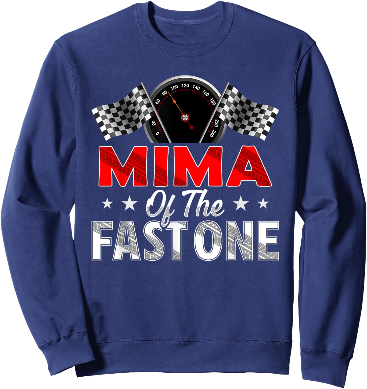 Mima of The Fast One First Birthday Racing Car Family Sweatshirt - Sweatshirt | Navy