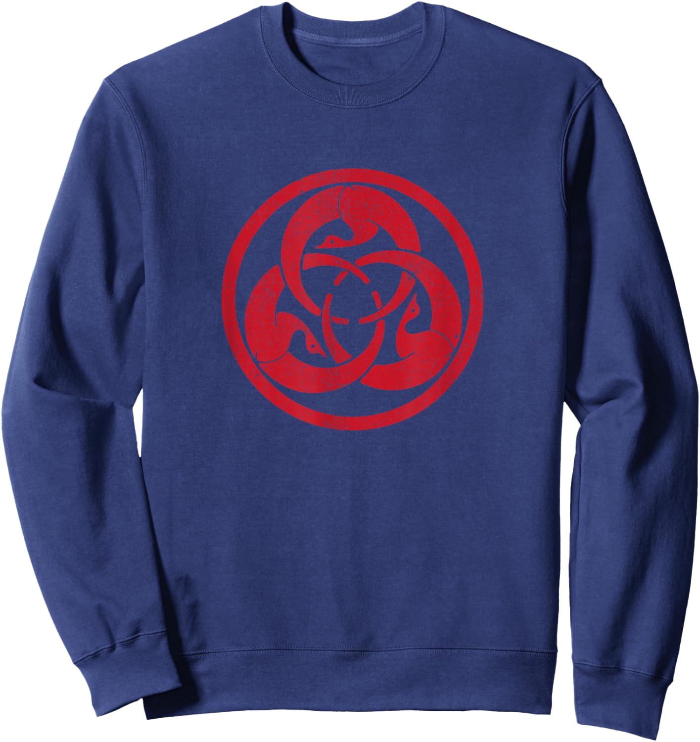 Hagakure Red Cranes Samurai Bushido Warrior Crest Sweatshirt - Sweatshirt | Navy