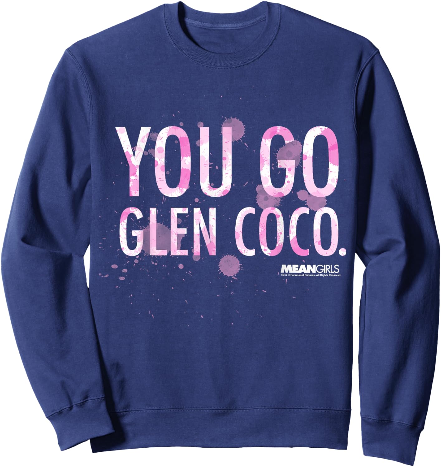 Mean Girls You Go Glen Coco Watercolor Graphic Sweatshirt - Sweatshirt | Navy