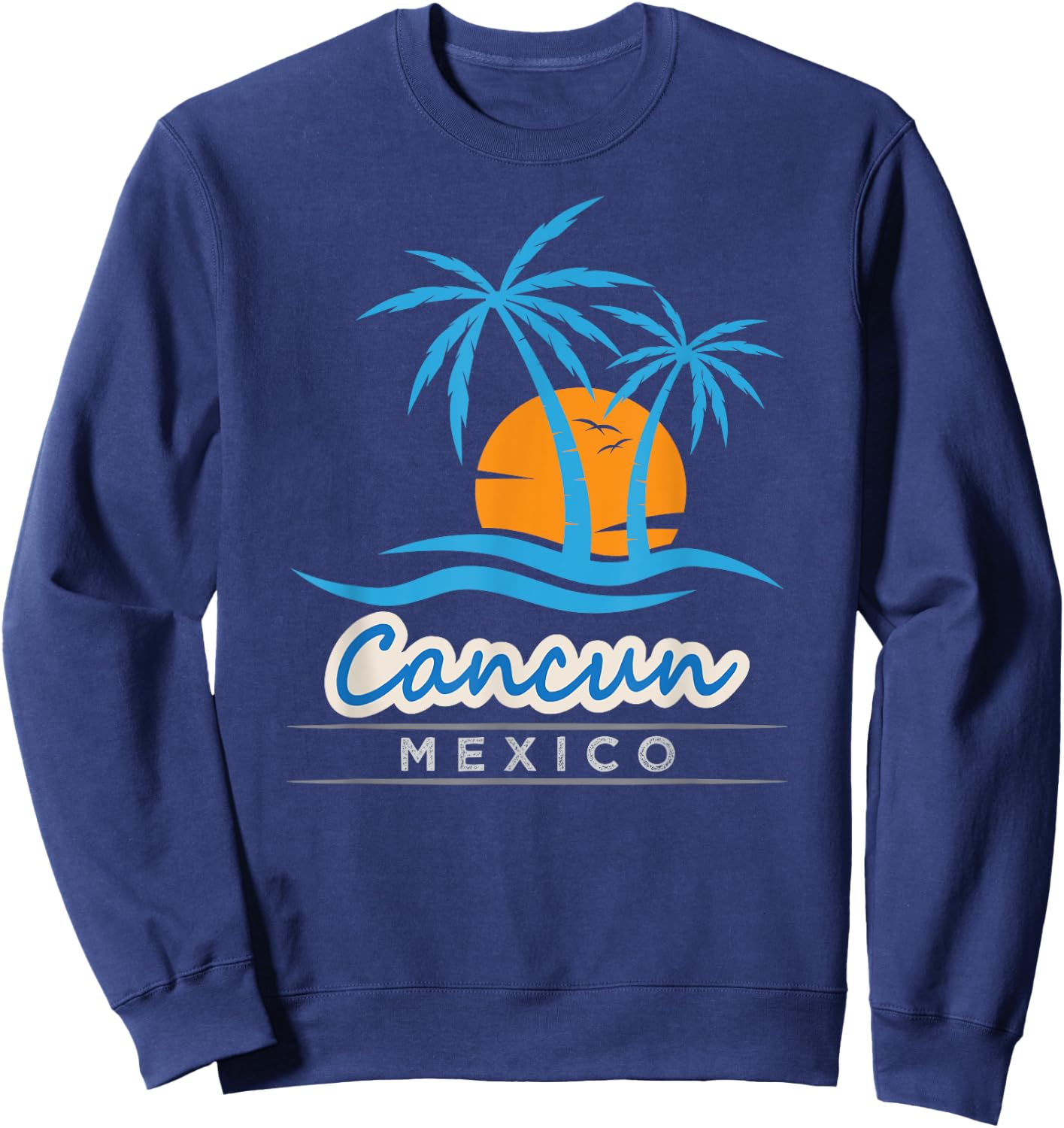 Vintage Retro Summer Vacation Mexico Cancun Beach Sweatshirt - Sweatshirt | Navy