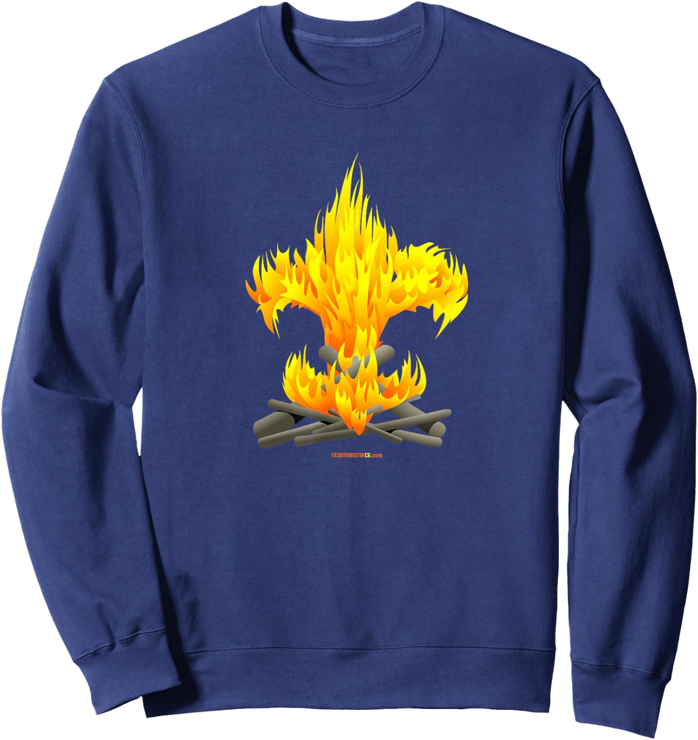 Scout Camp Fire - Original Fleur-de-lis Design Sweatshirt - Sweatshirt | Navy