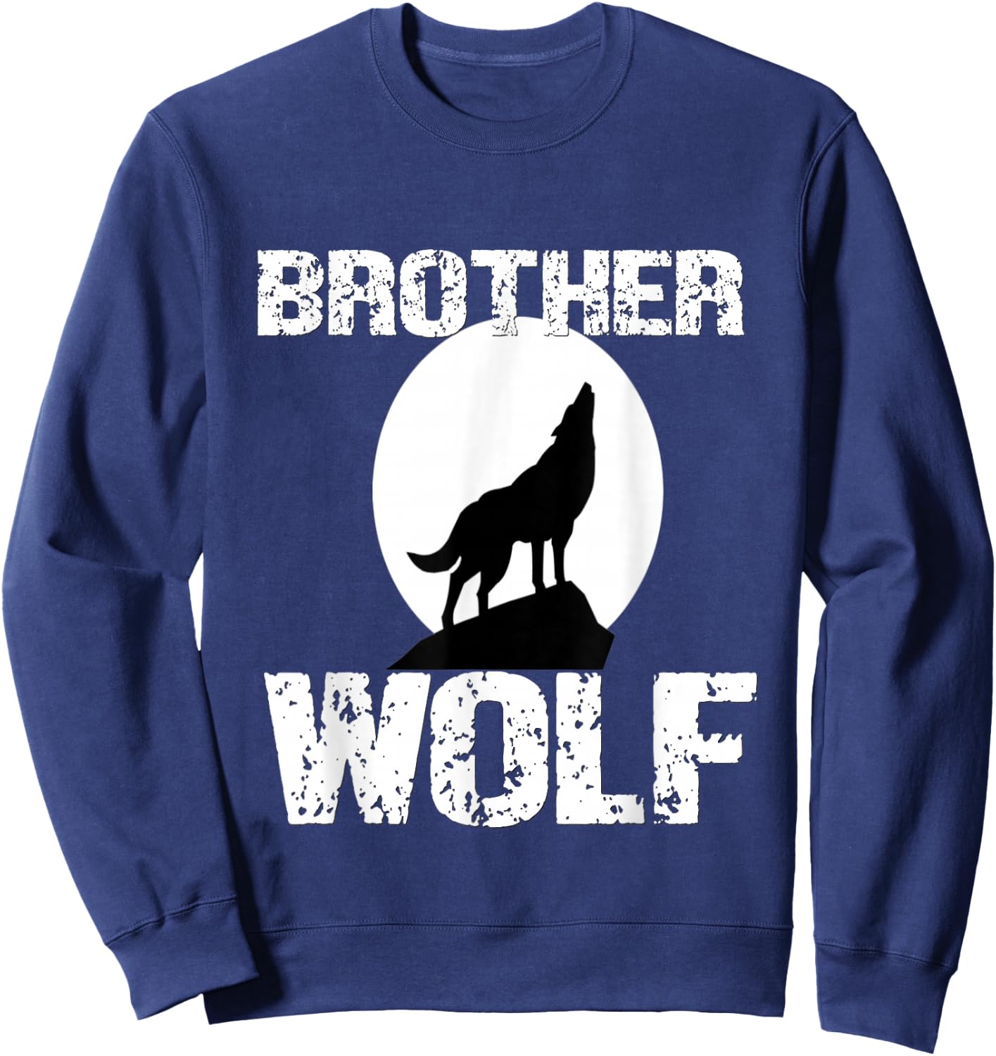 Boys Wolf Shirt Matching Family Tribe Wolves Son Brother Sweatshirt - Sweatshirt | Navy