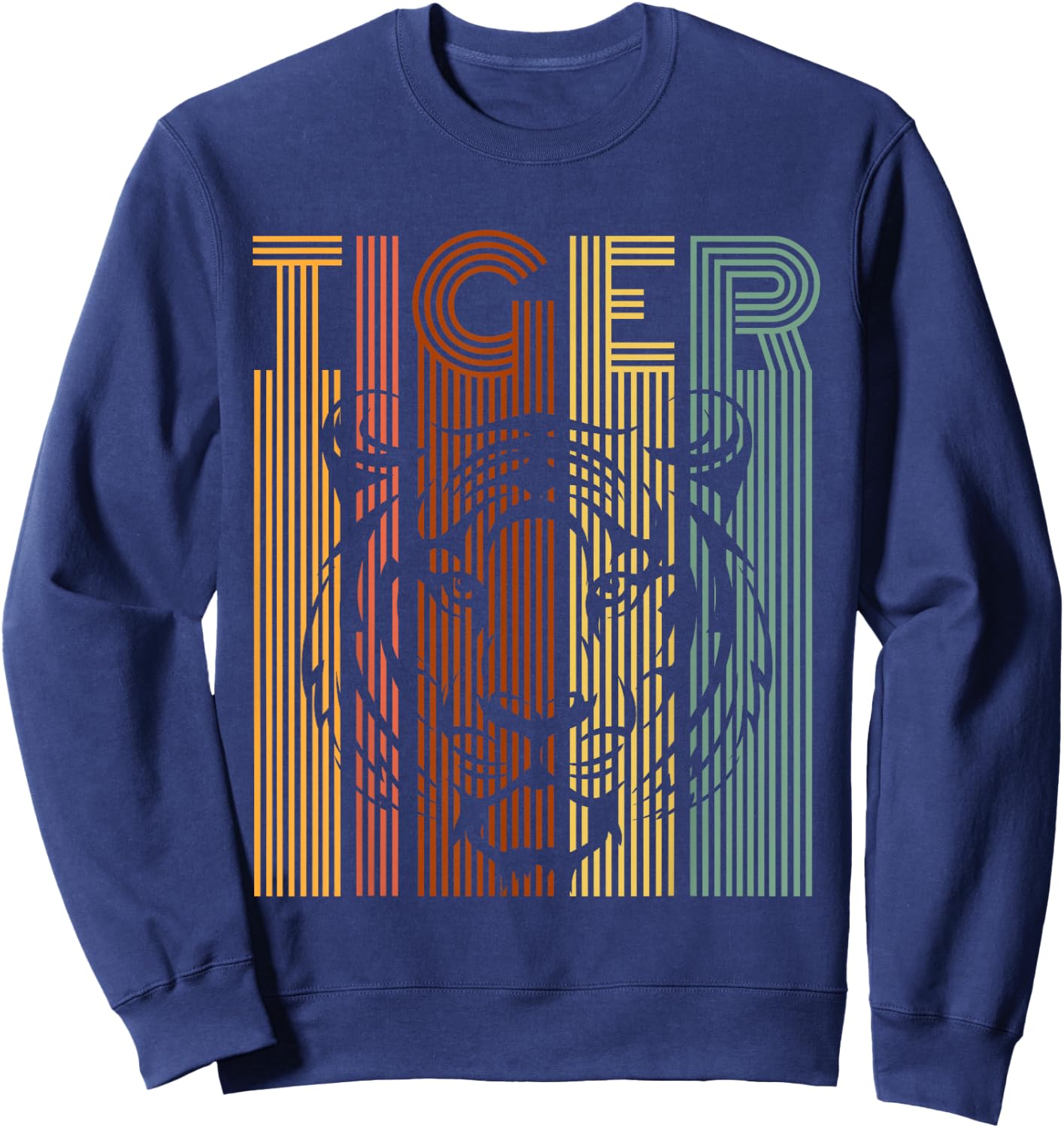 Vintage Tiger Retro Tiger Shirt Women Men Kids Sweatshirt - Sweatshirt | Navy