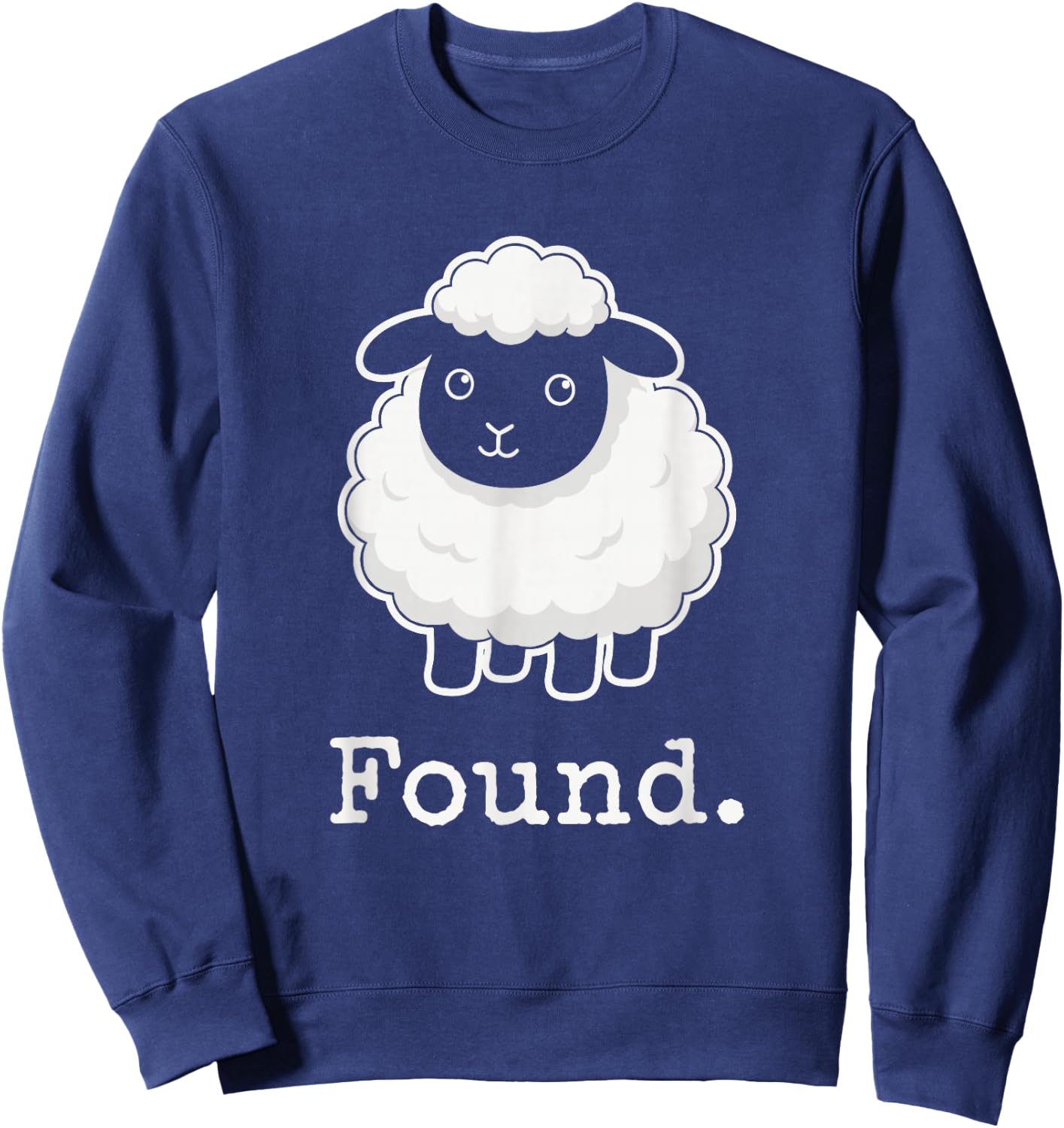 Found Minimalist Sheep Christian Psalm 23 Lamb Sweatshirt - Sweatshirt | Navy