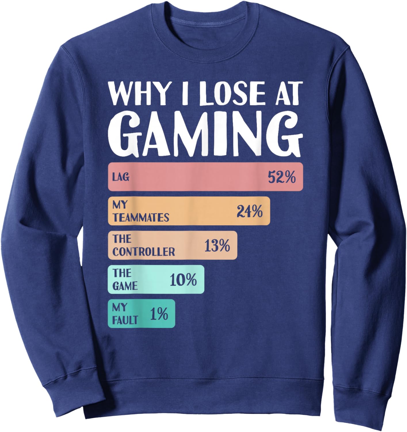 Funny Why I Lose At Gaming Sweatshirt - Sweatshirt | Navy