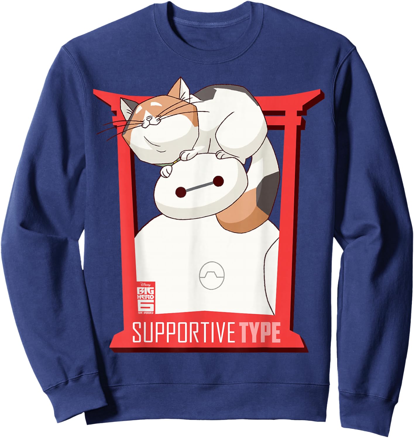 Disney Big Hero 6 TV Series Baymax and Cat Graphic Sweatshirt - Sweatshirt | Navy