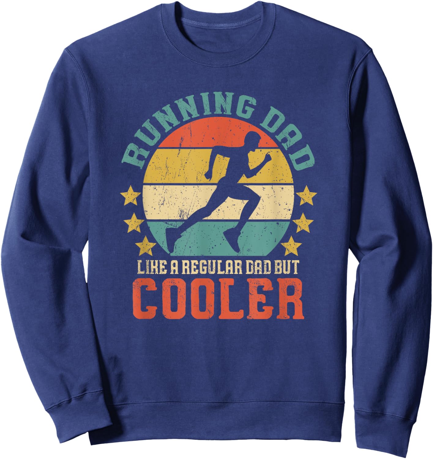 Running Dad Vintage Funny Marathon Runner Father's Day Gift Sweatshirt - Sweatshirt | Navy
