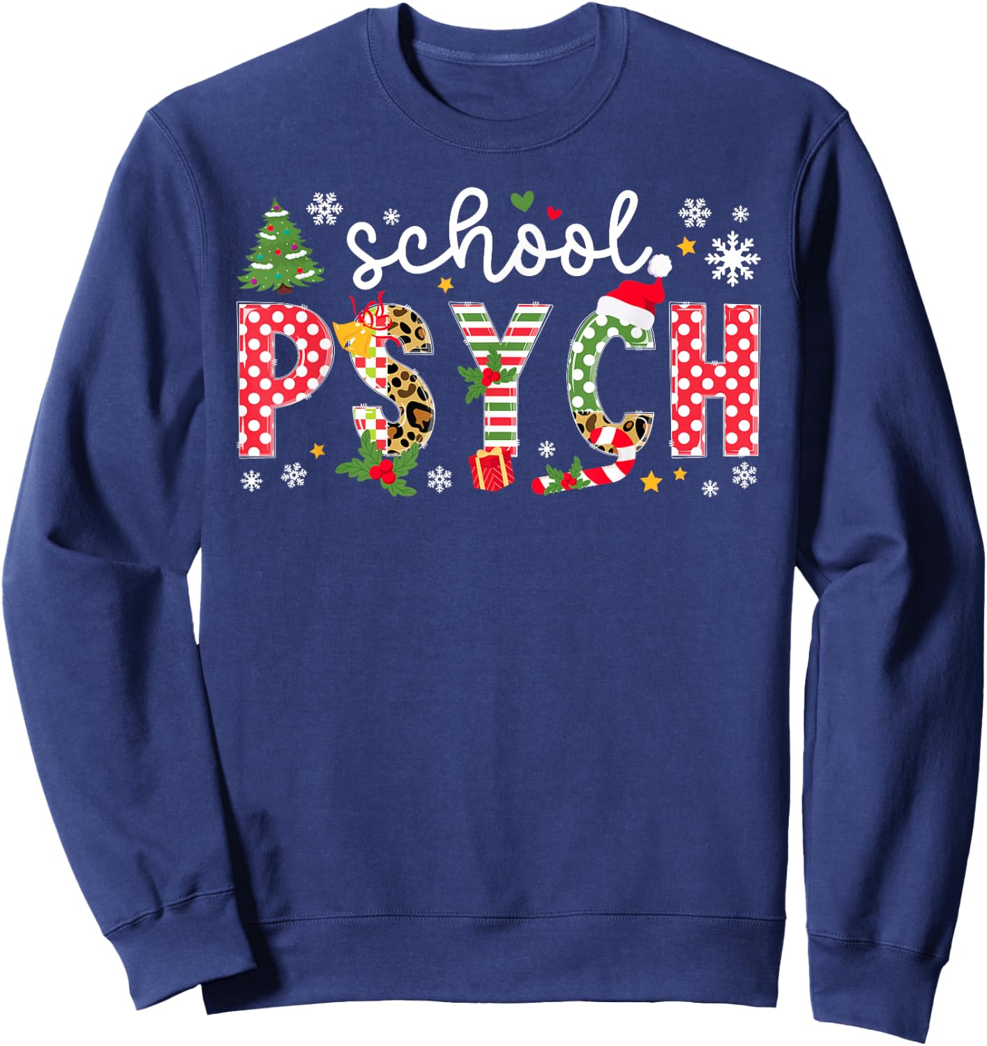 School Psych Christmas School Psychologist Xmas Party Sweatshirt - Sweatshirt | Navy