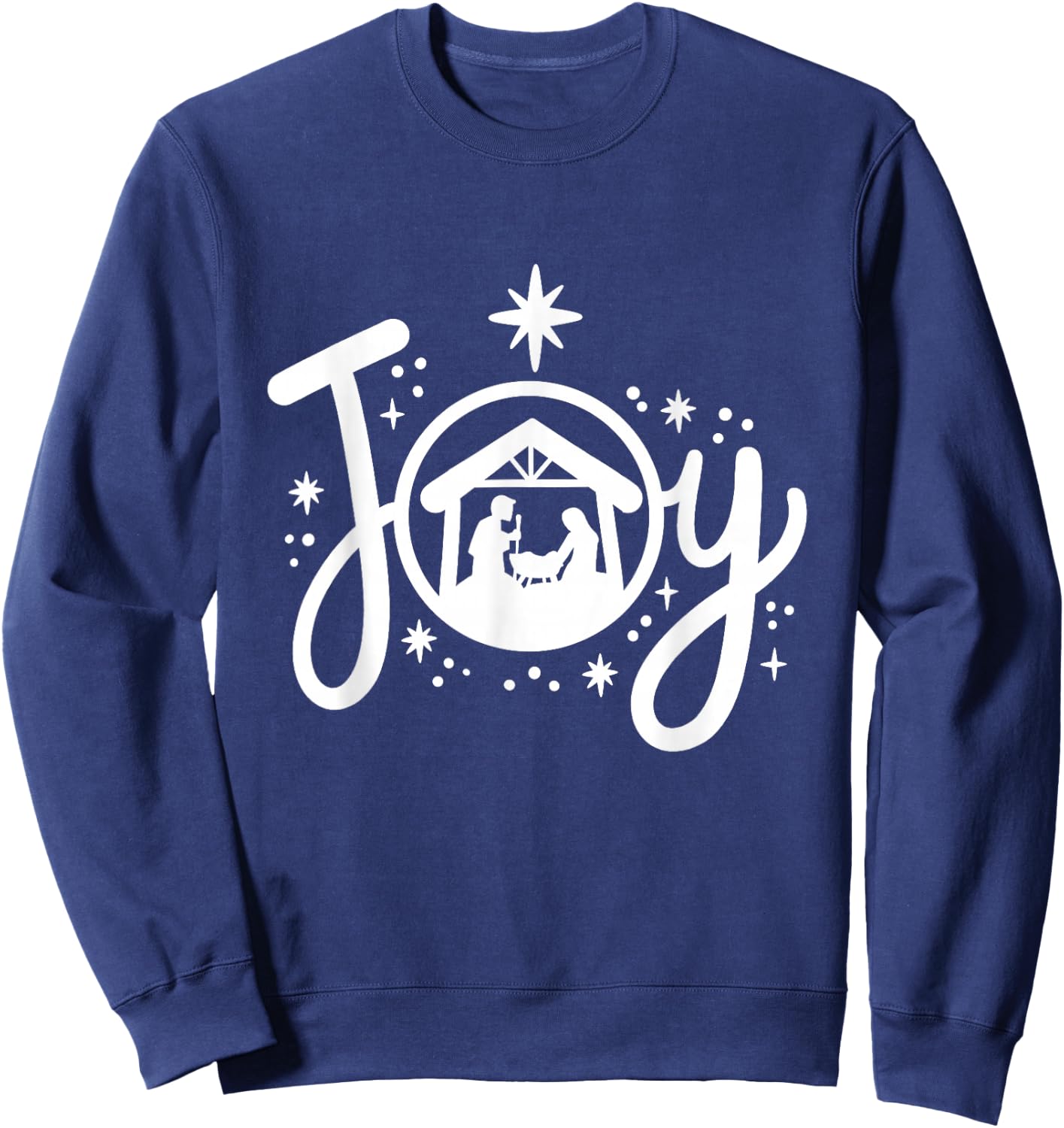 Christian Christmas Joy Jesus Nativity Scene Faith Family Sweatshirt - Sweatshirt | Navy